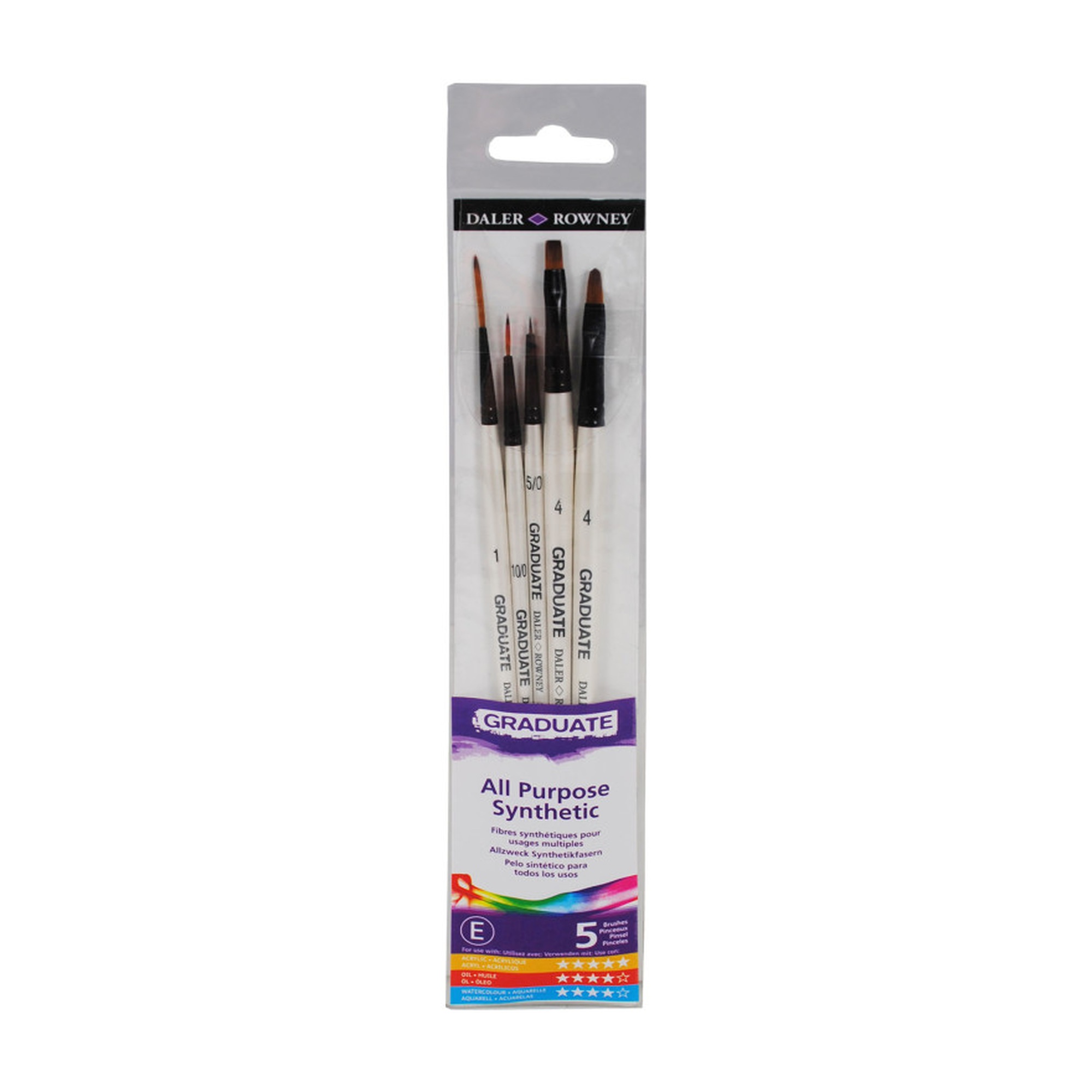 Graduate Synthetic Detail Brush Set, 5 Pieces
