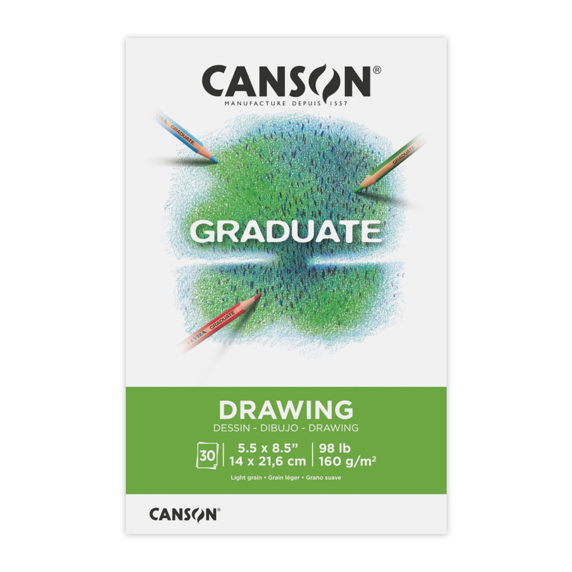 Graduate Foldover Drawing Pad, 5.5 x 8.5 in., 30 Sheets