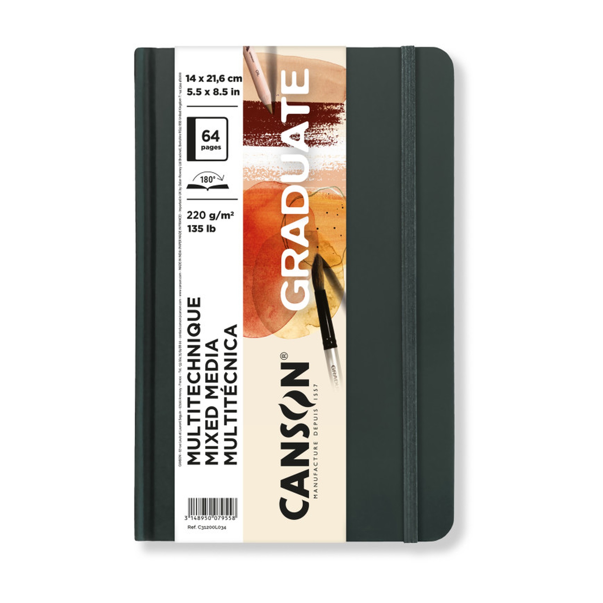 Toned Natural Mixed Media Art Book, 5.5 x 8.5 in., 32 Sheets