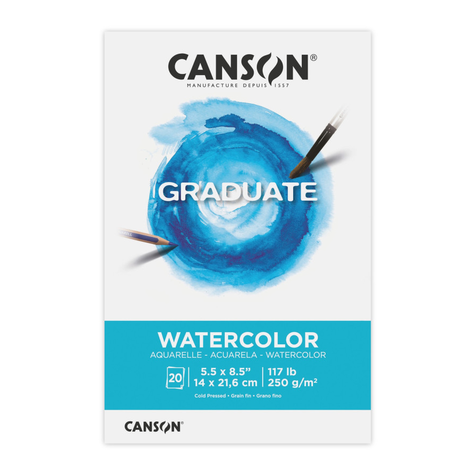 Graduate Watercolor Pad, 5.5 x 8.5 in., 20 Sheets