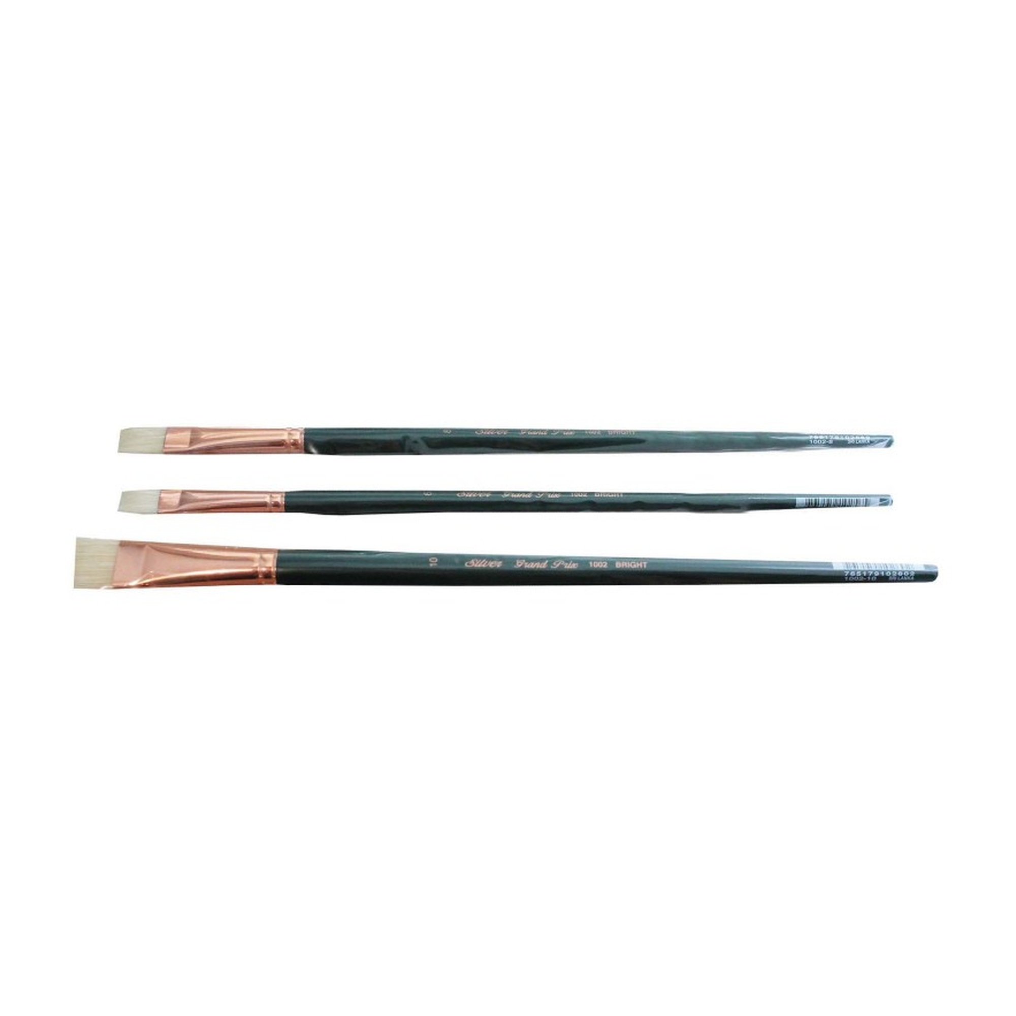 Large Bright Natural Hog Bristle Artist Brush Set, 3 Pack