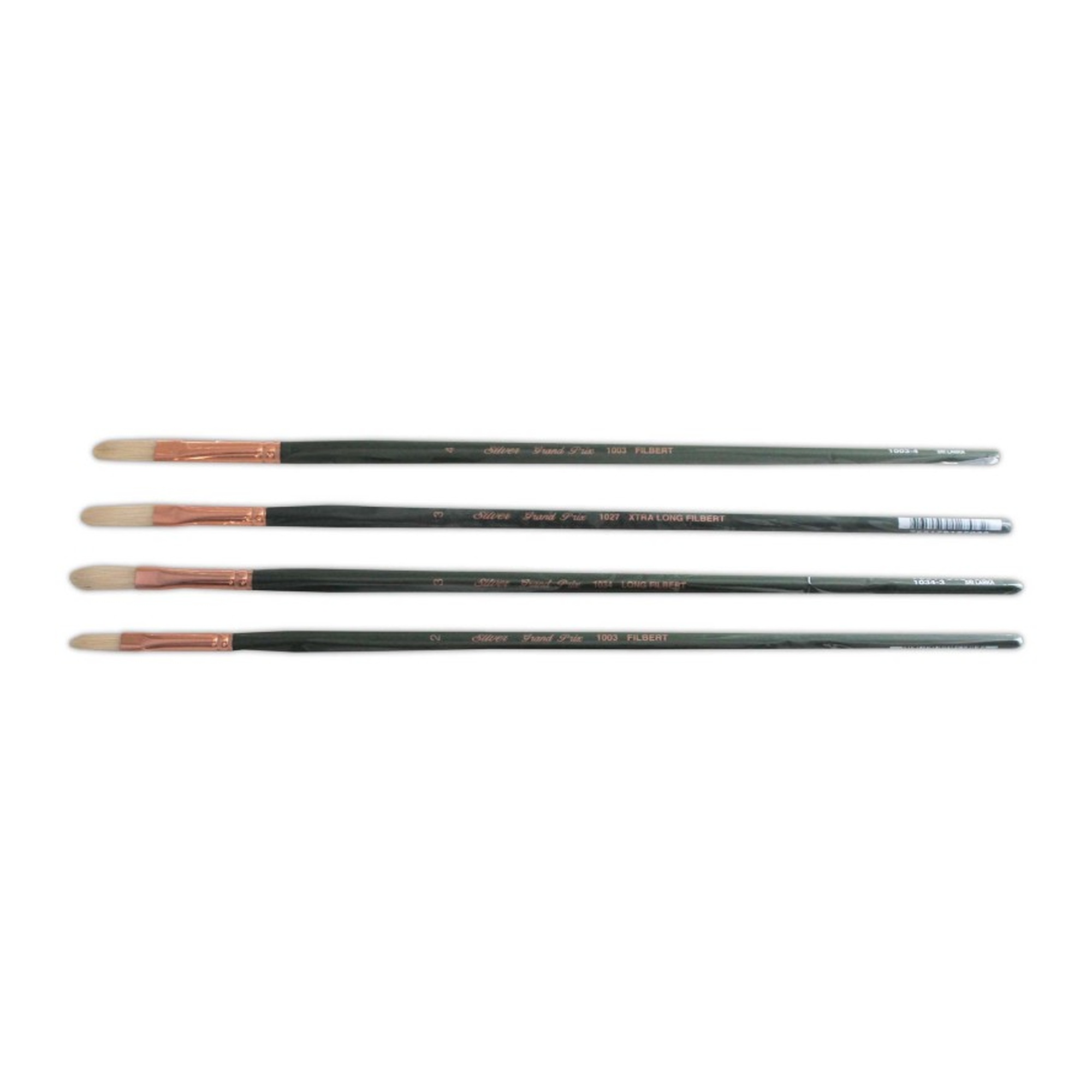 Large Multilength Filbert Paint Brushes, 4-Pack