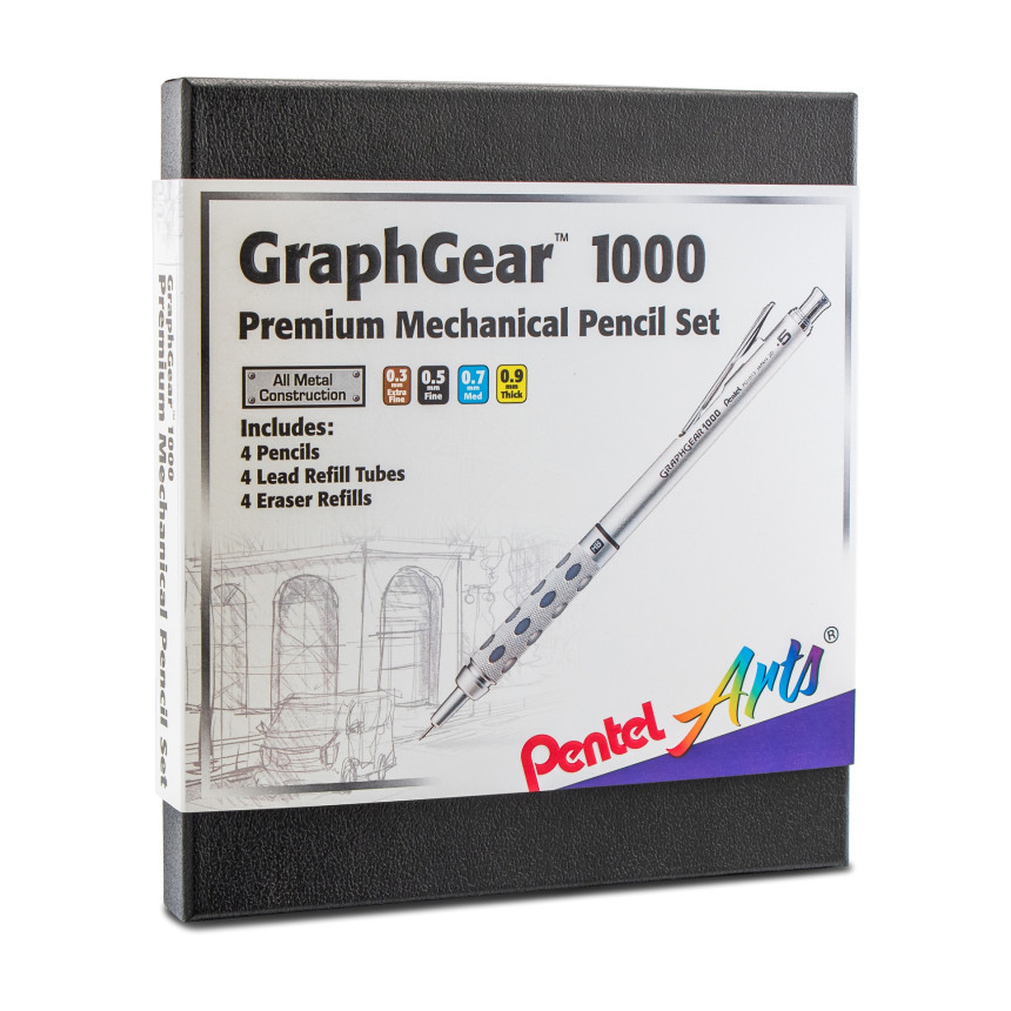 Premium Mechanical Pencil Set with Four Lead Sizes