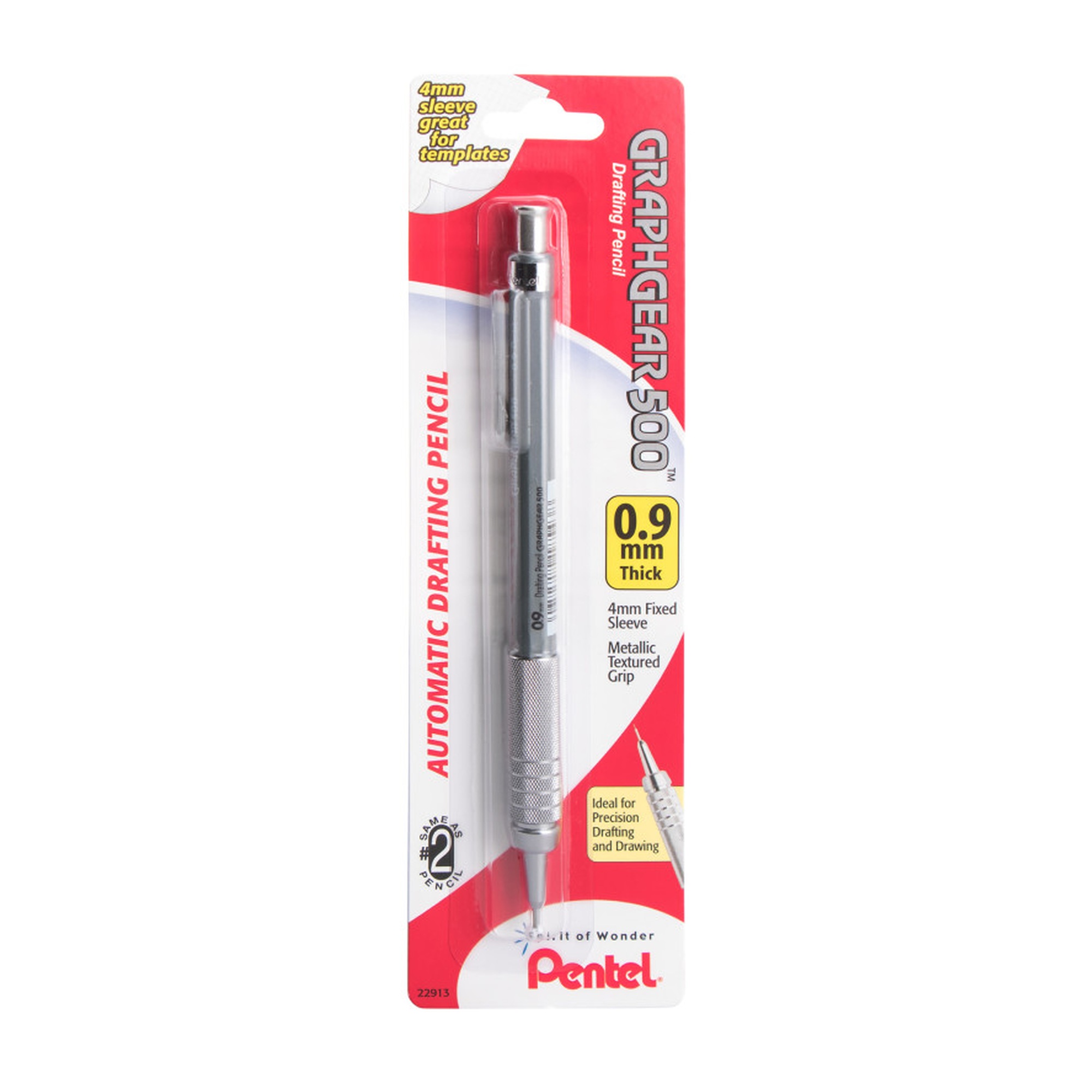 0.9 mm Automatic Drafting Pencil, Gray Barrel