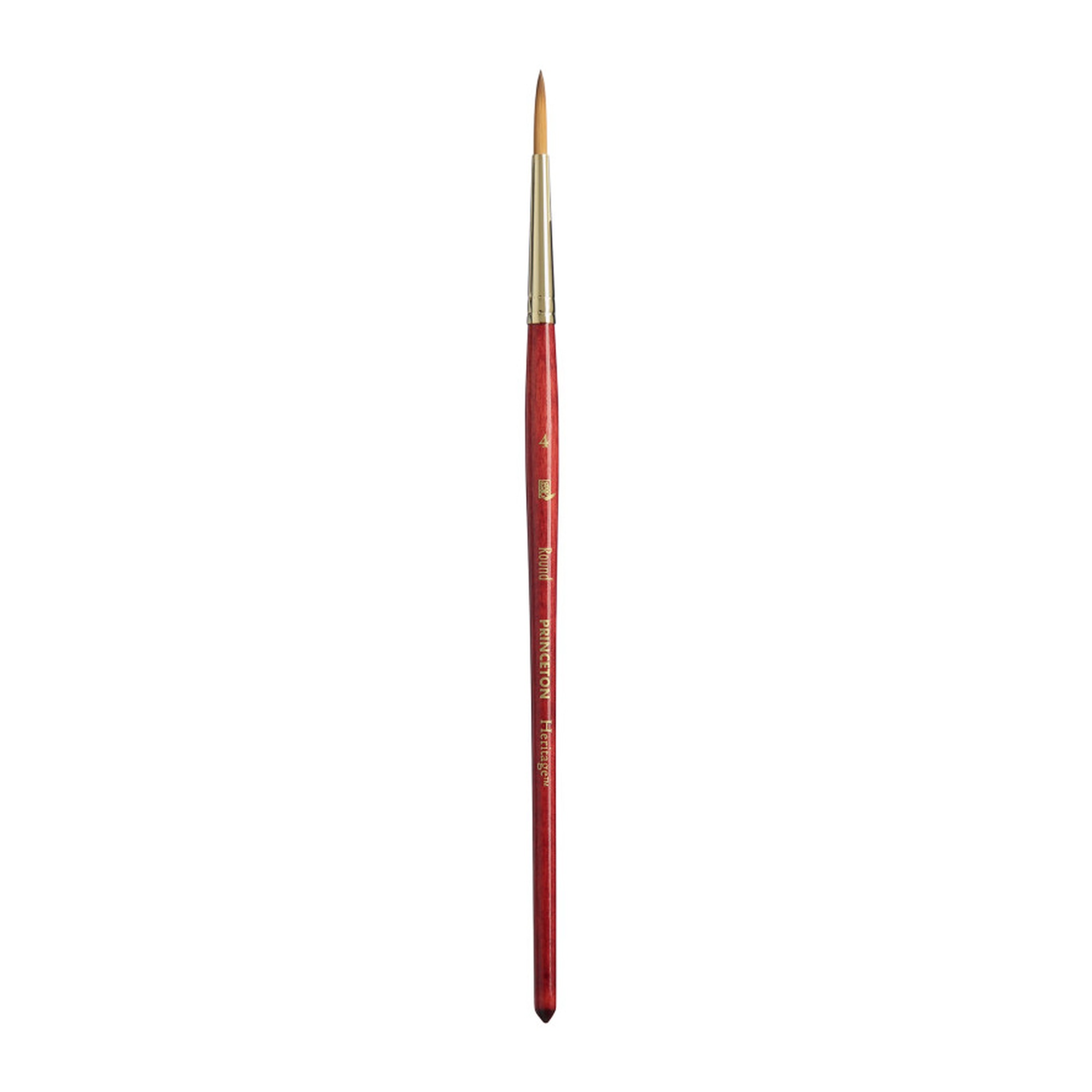 Synthetic Sable Round Watercolor Brush, Scarlet, Size 4