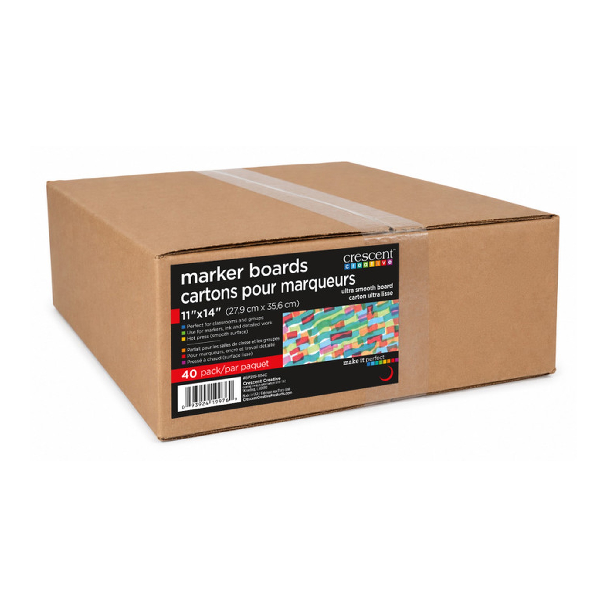Hot Press Marker Boards, 11 x 14 in, White, Pack of 40