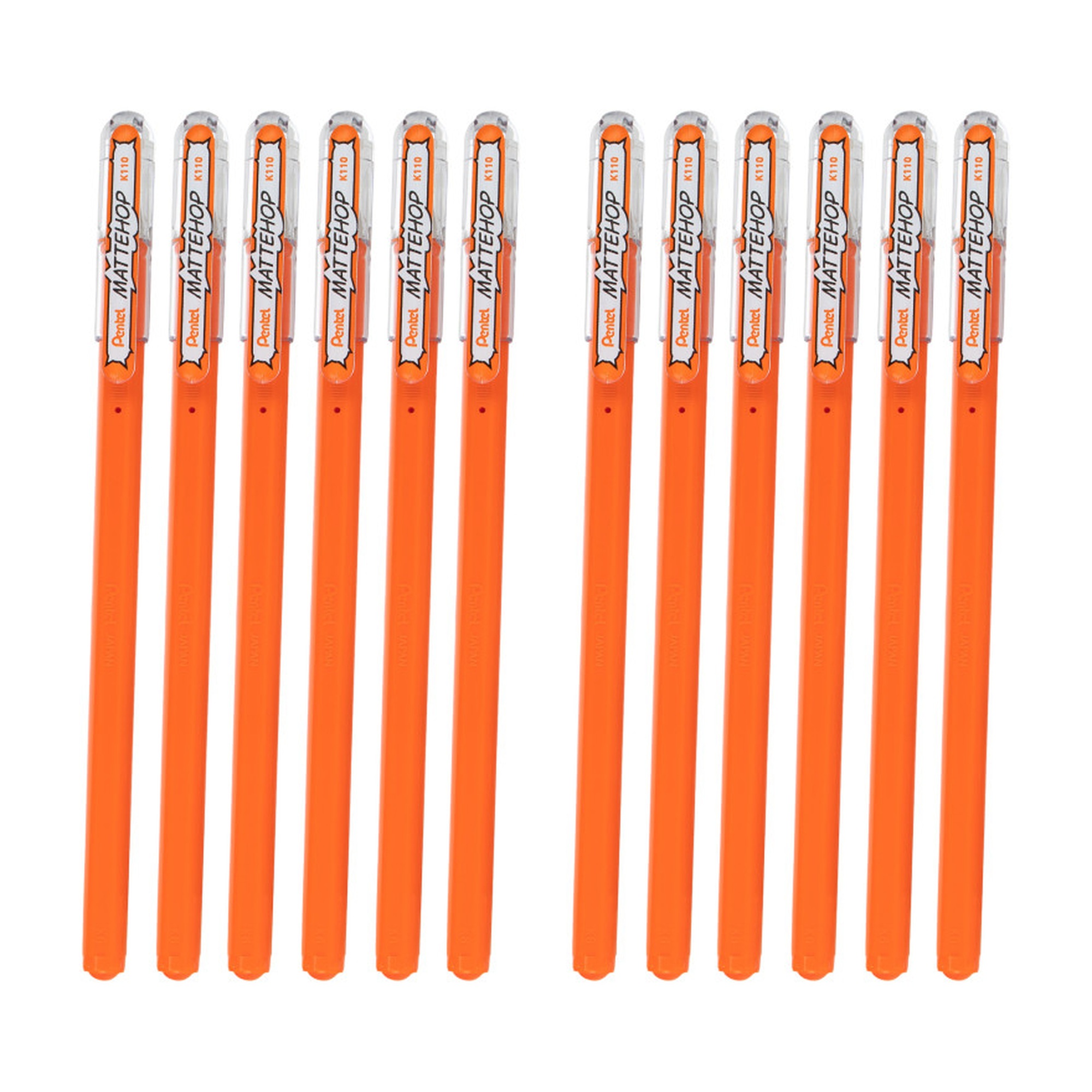 Orange Matte Opaque Gel Roller Pens, 12 Pack