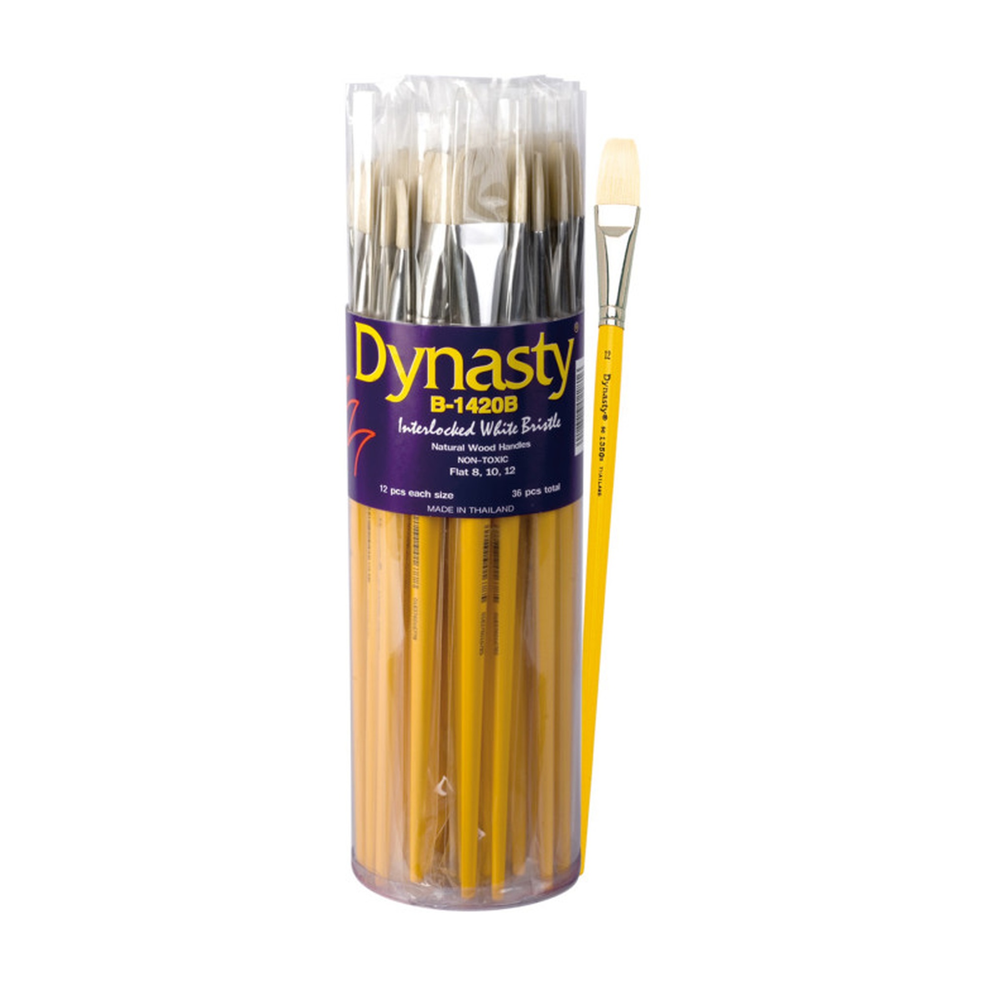 White Bristle Bright Brush Canister, 36-Pack
