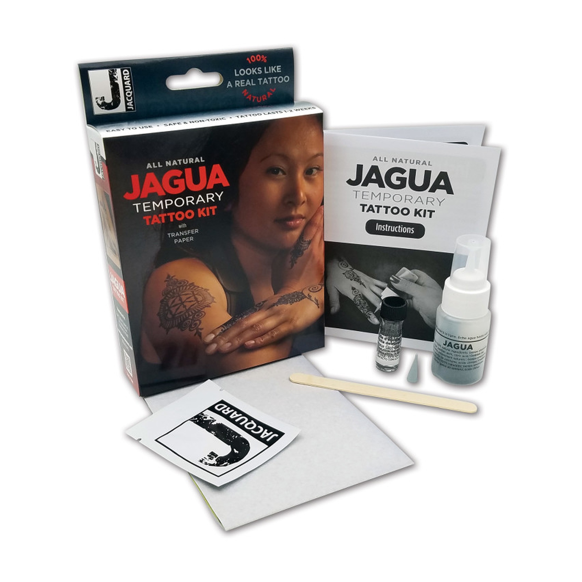 Blue-Black Jagua Temporary Tattoo Kit