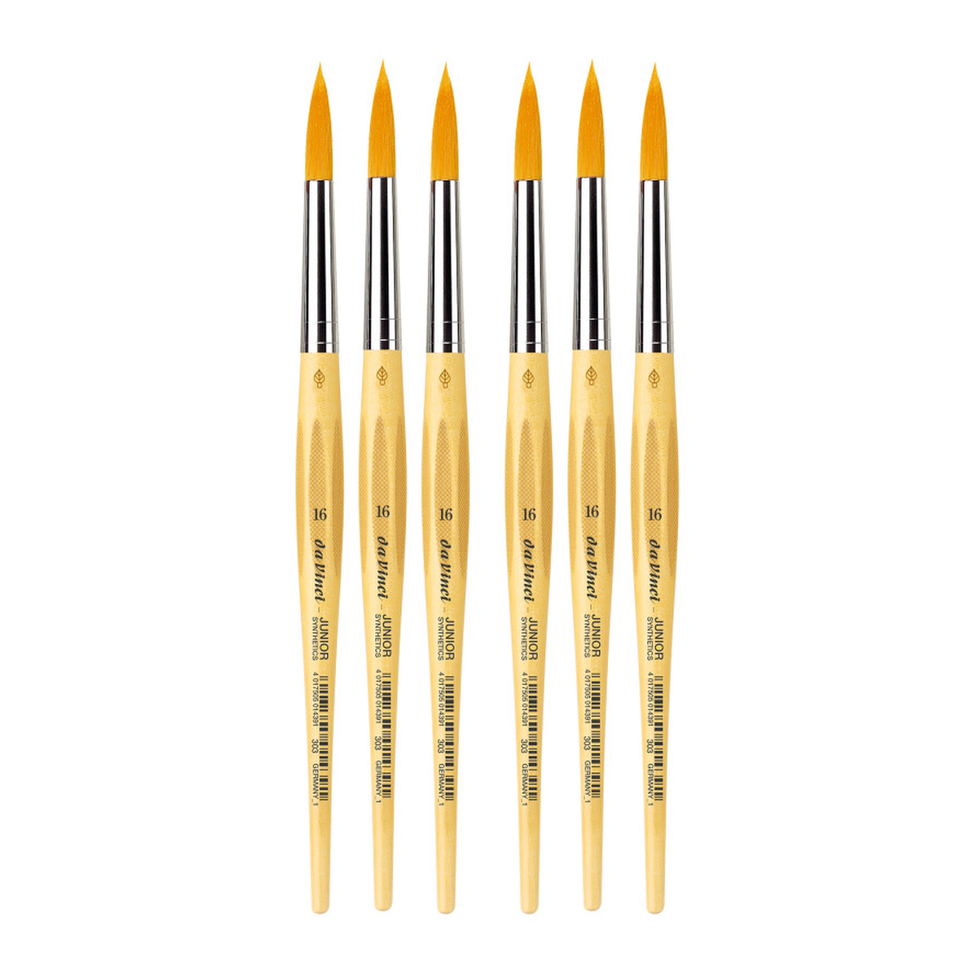 Junior Synthetic Round Tempera Brush, Size 1, Pack of 6