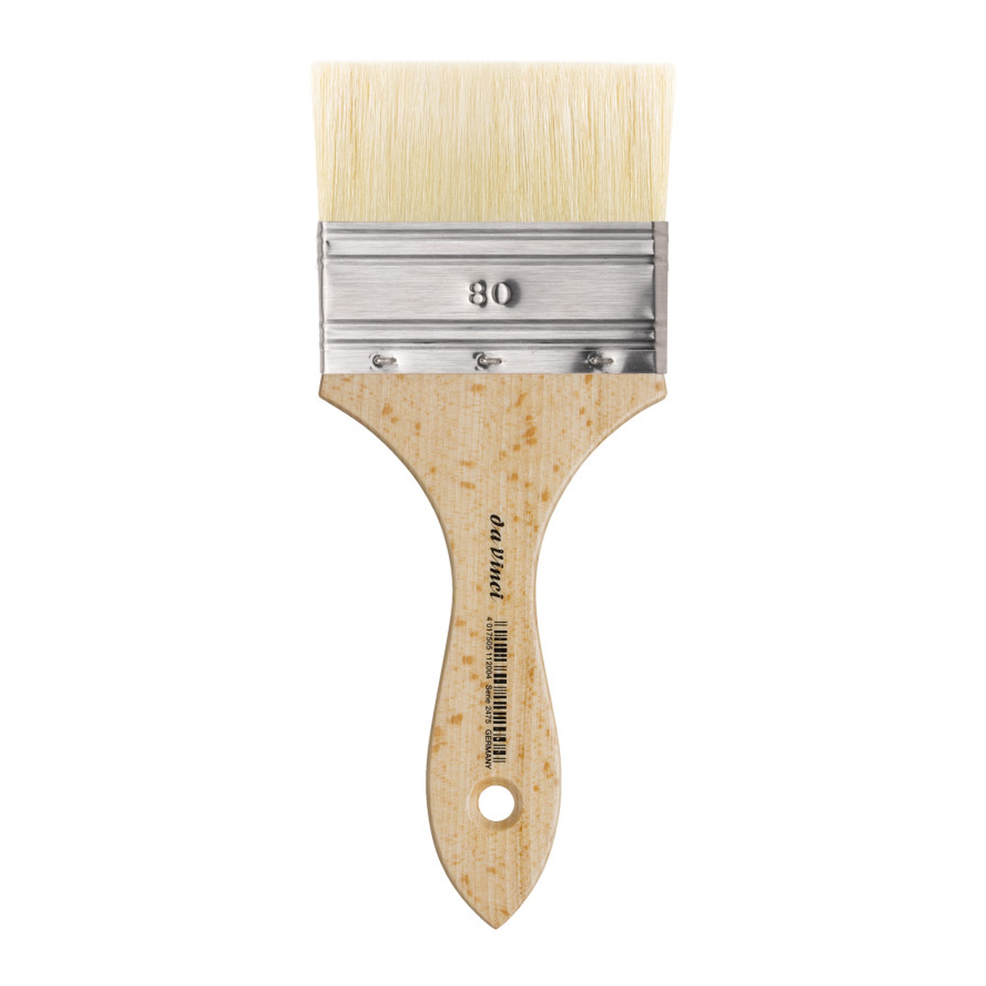 Flat Natural Bristle Mottler Brush for Acrylic and Oil, Size 80
