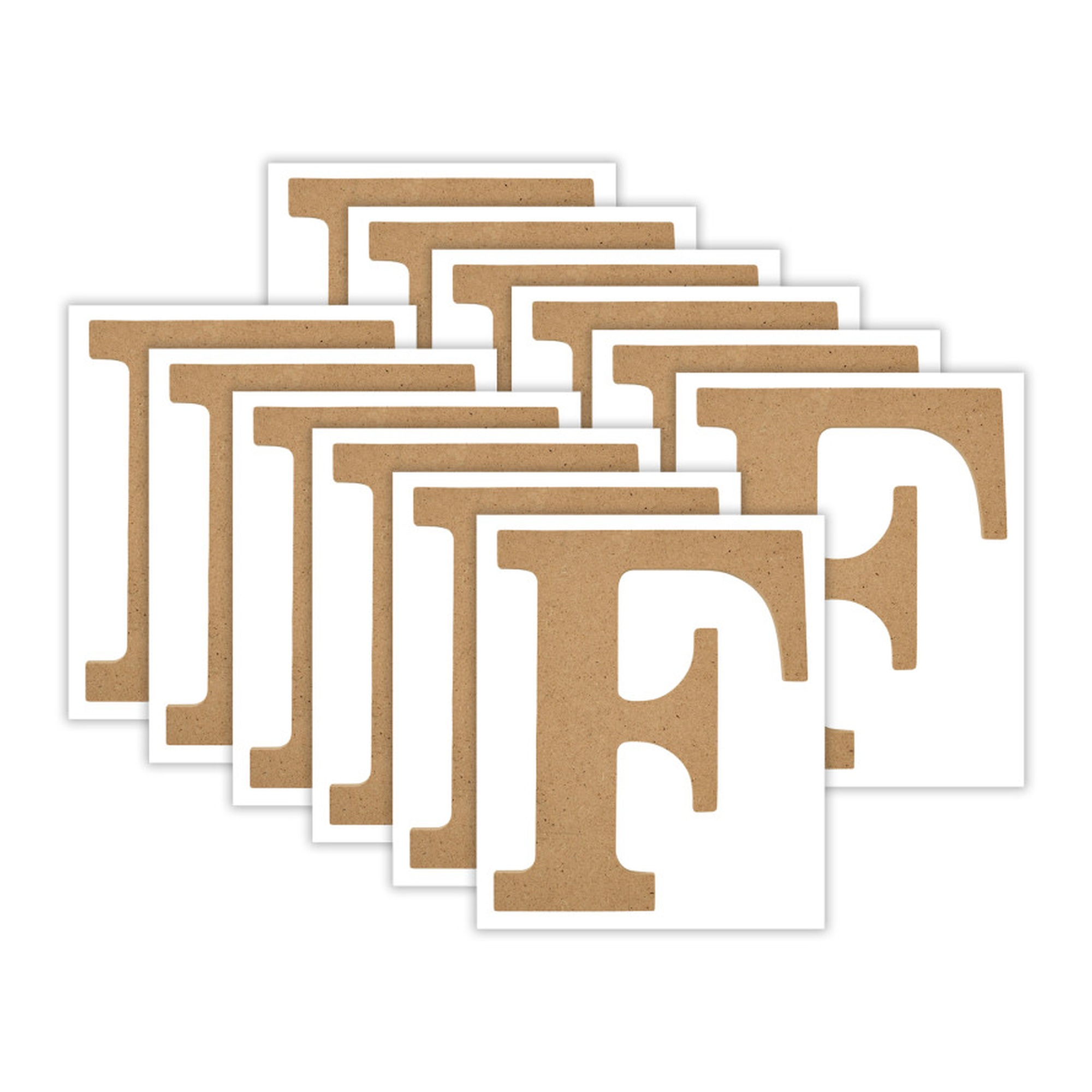 MDF Letter F, 5 Inch, Pack of 12