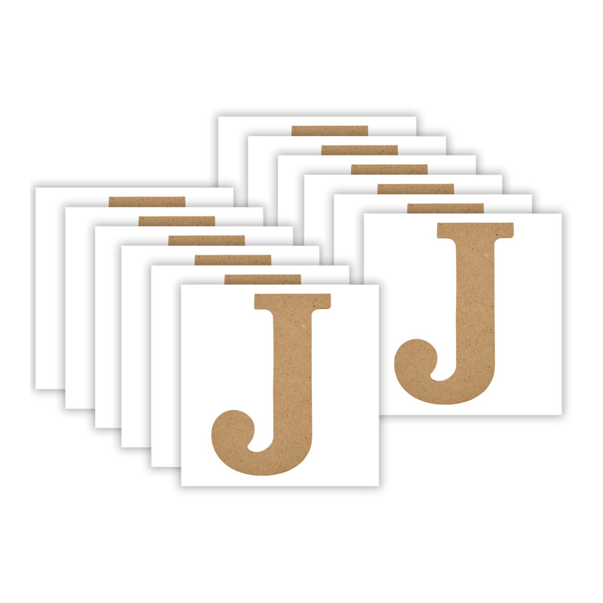 5-Inch MDF Letter J, Pack of 12