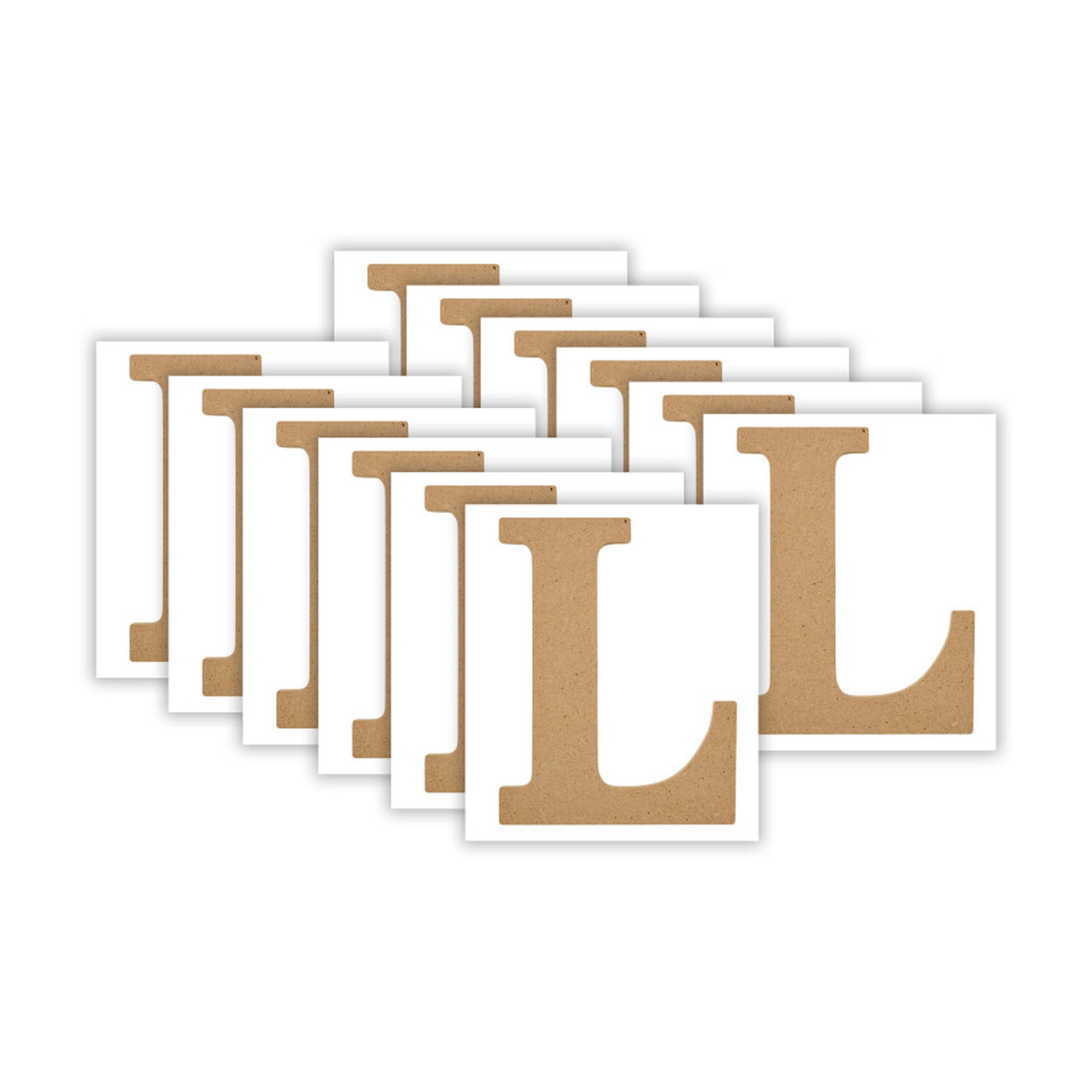 5-Inch MDF Letter L, Pack of 12