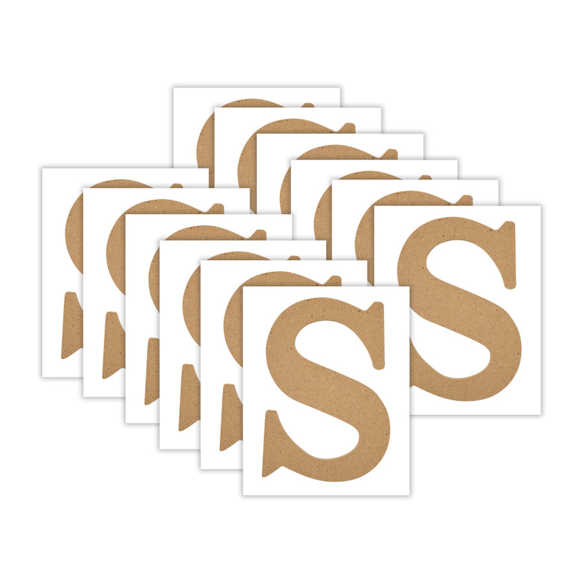 5-Inch MDF Letter S, Pack of 12
