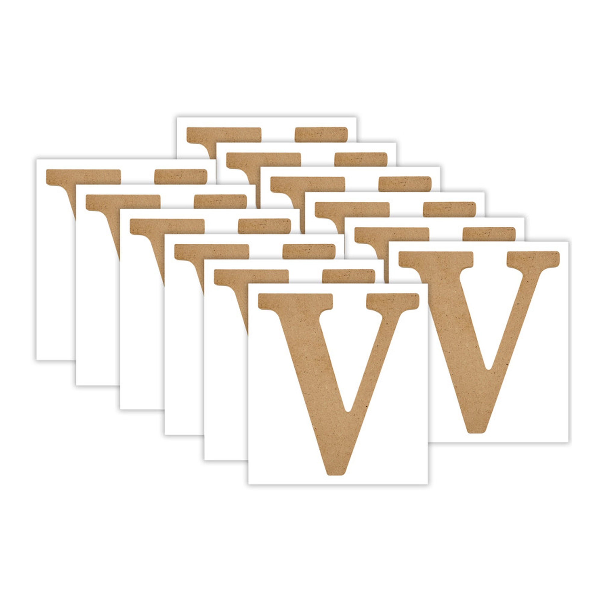5 in. MDF Letter V, Pack of 12