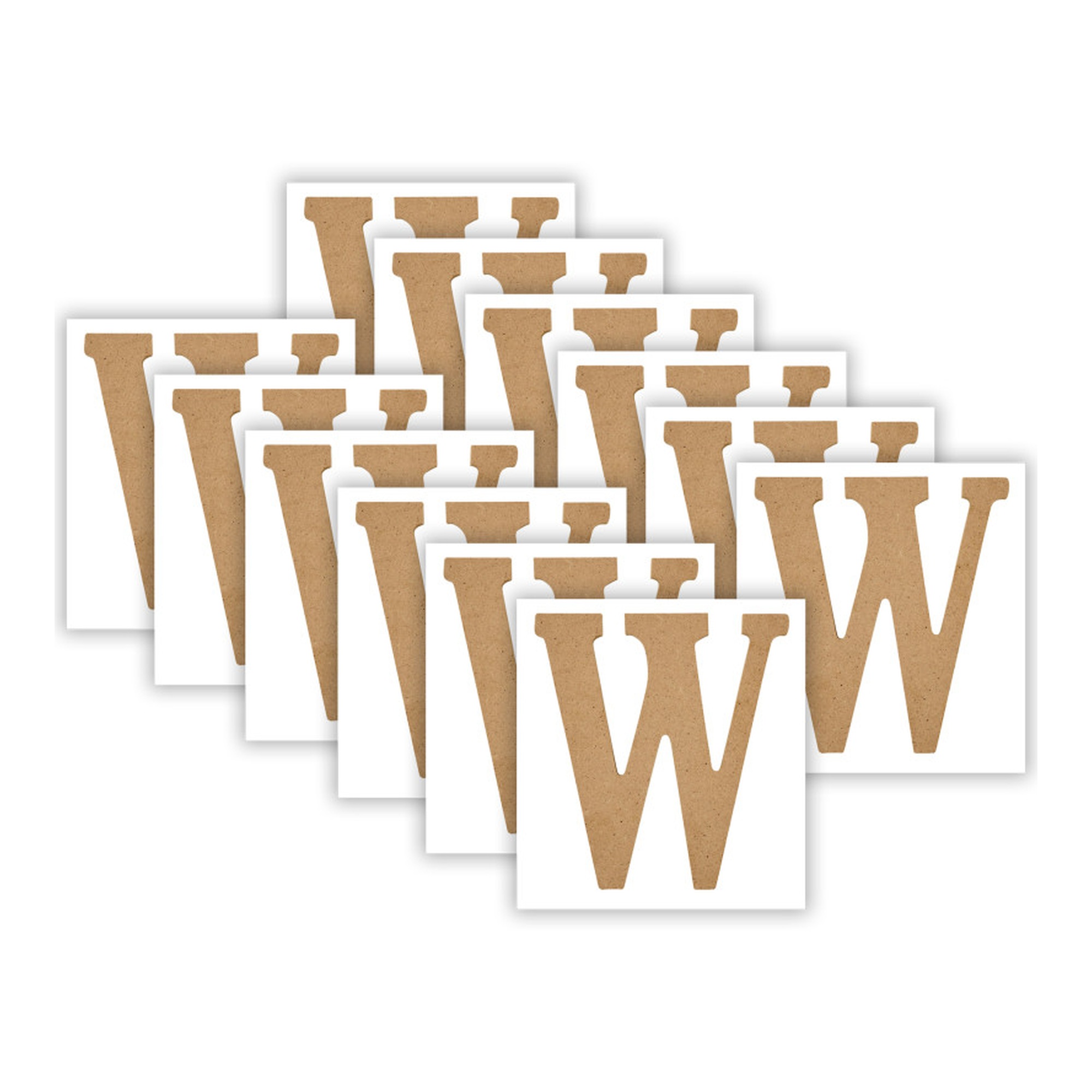 5-Inch MDF Letter W, Pack of 12