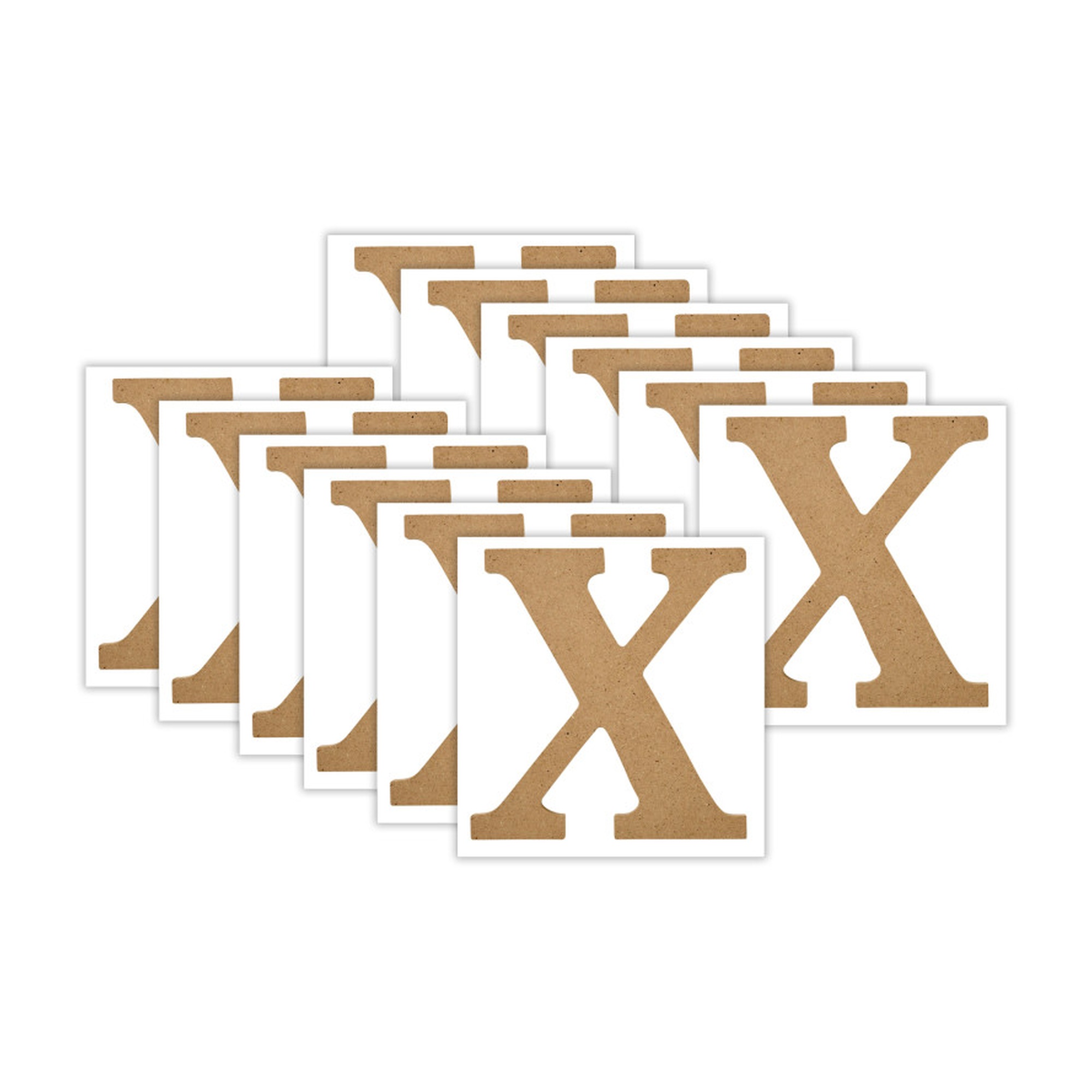 5 Inch MDF Letter X, Pack of 12