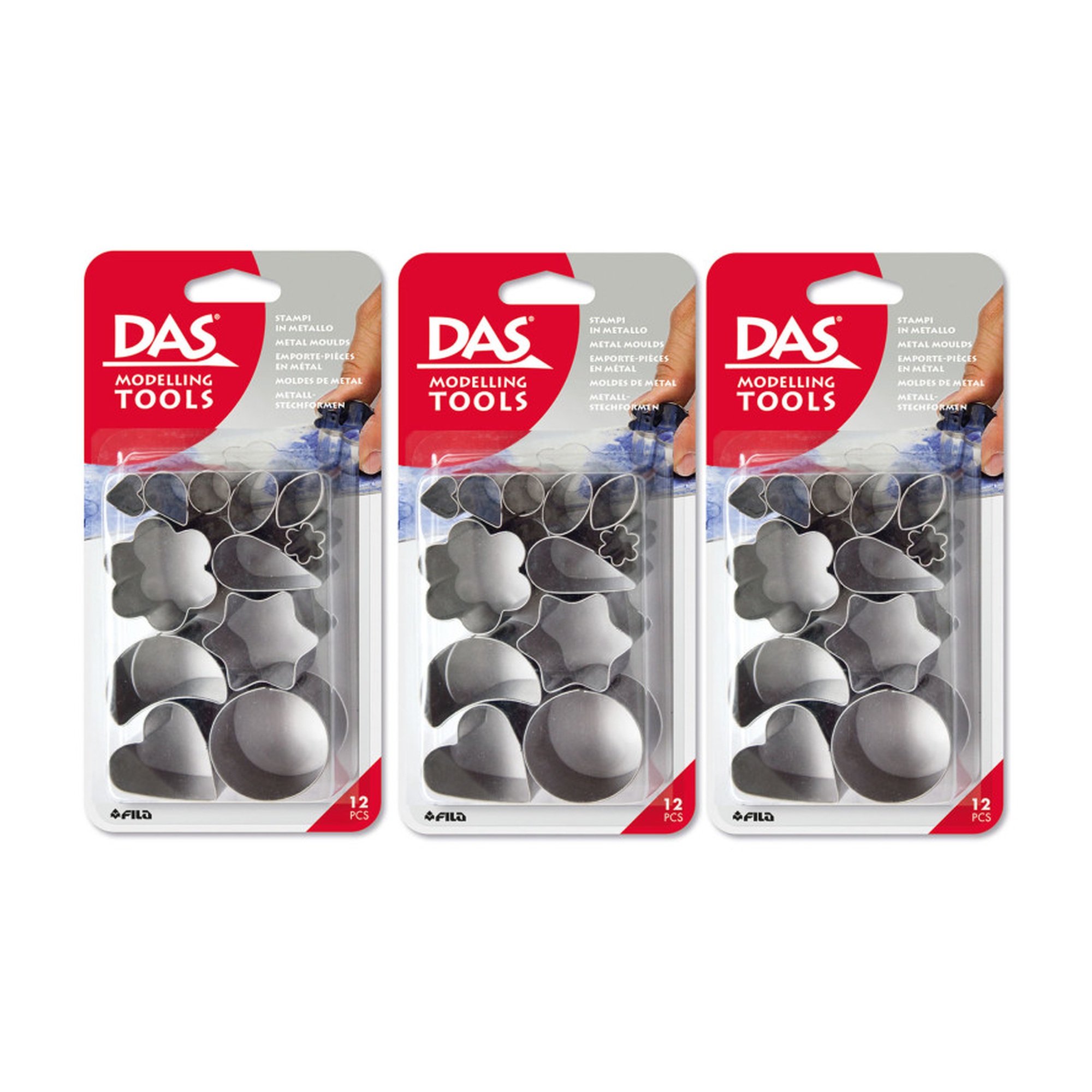 Metal Clay Cutter Sets, 12 Pieces per Set, Pack of 3