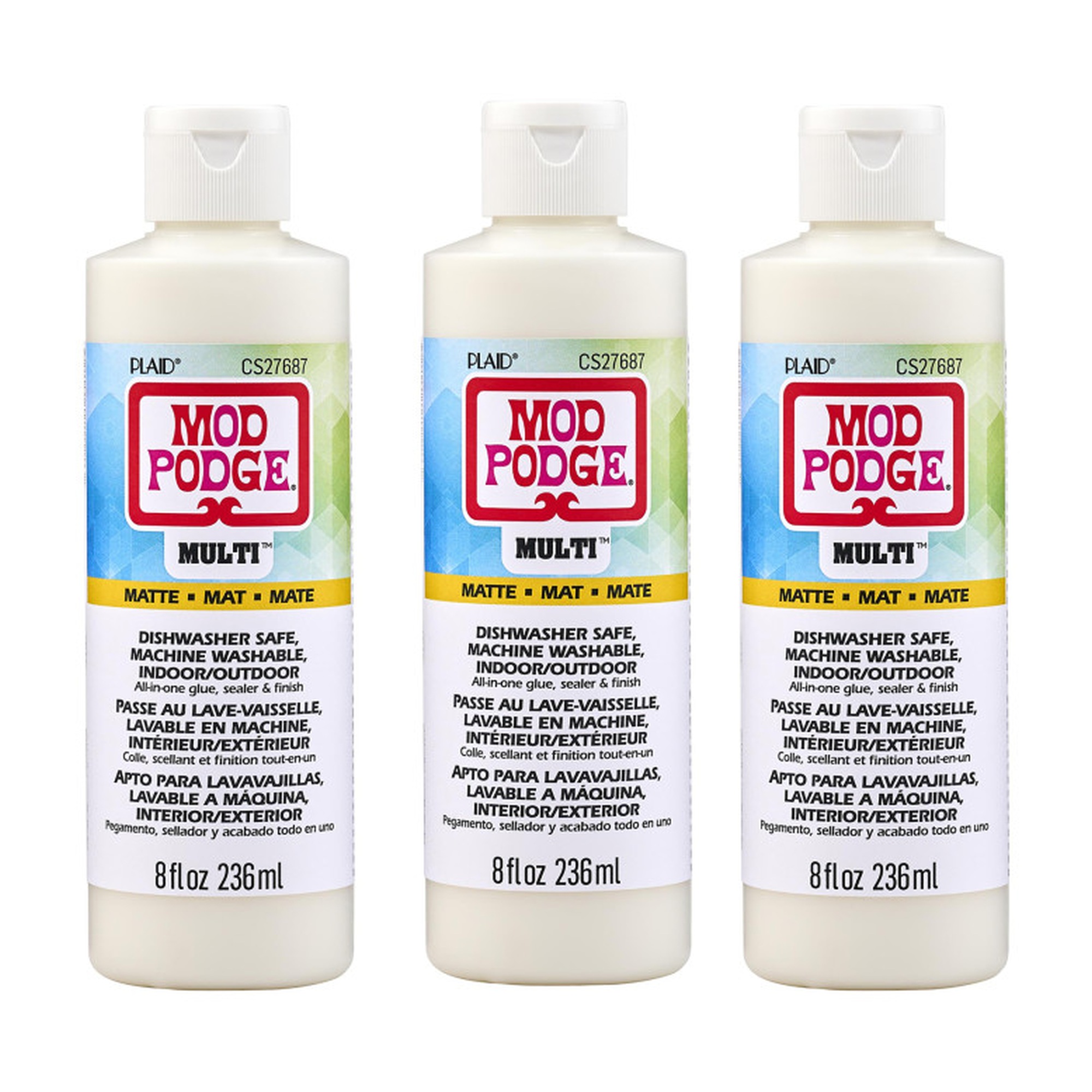 Matte Multi-Purpose Sealer, Glue and Finish, 8 oz. Bottles, Pack of 3