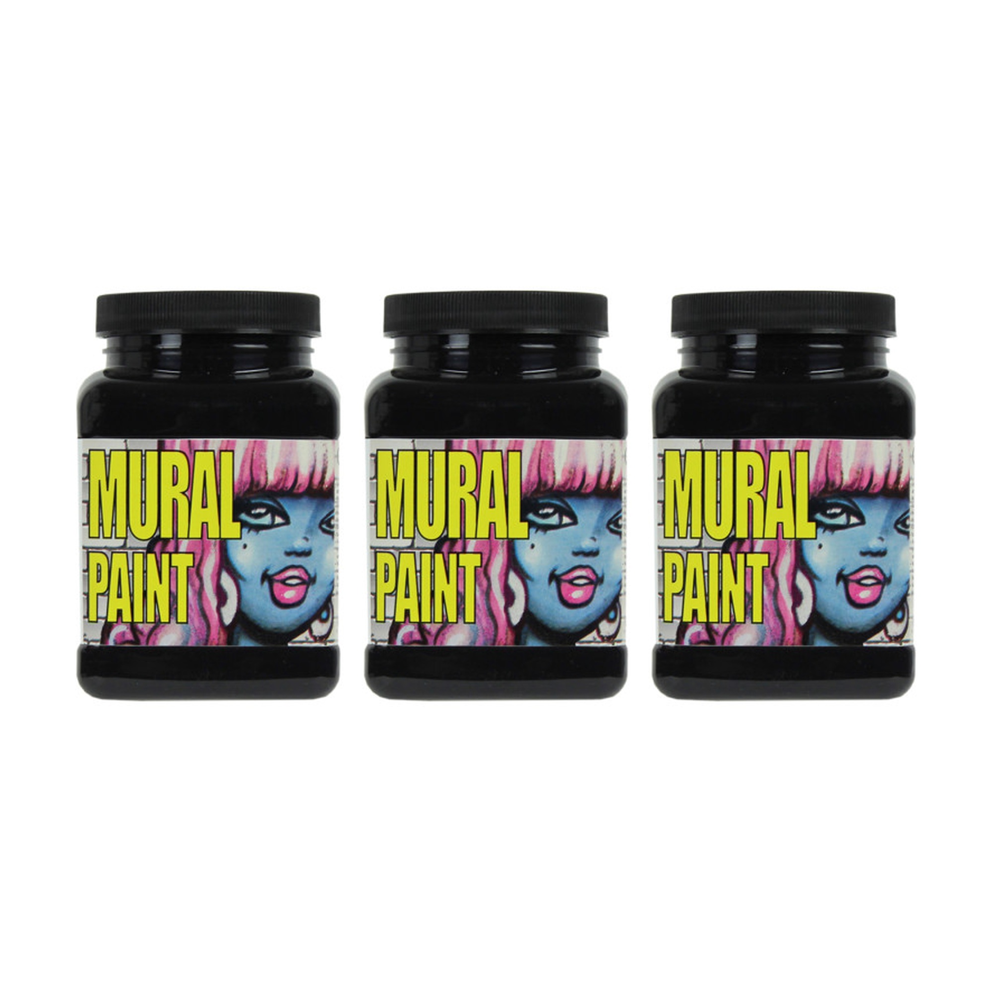 Blacktop Black Acrylic Mural Paint, 3-Jar Pack