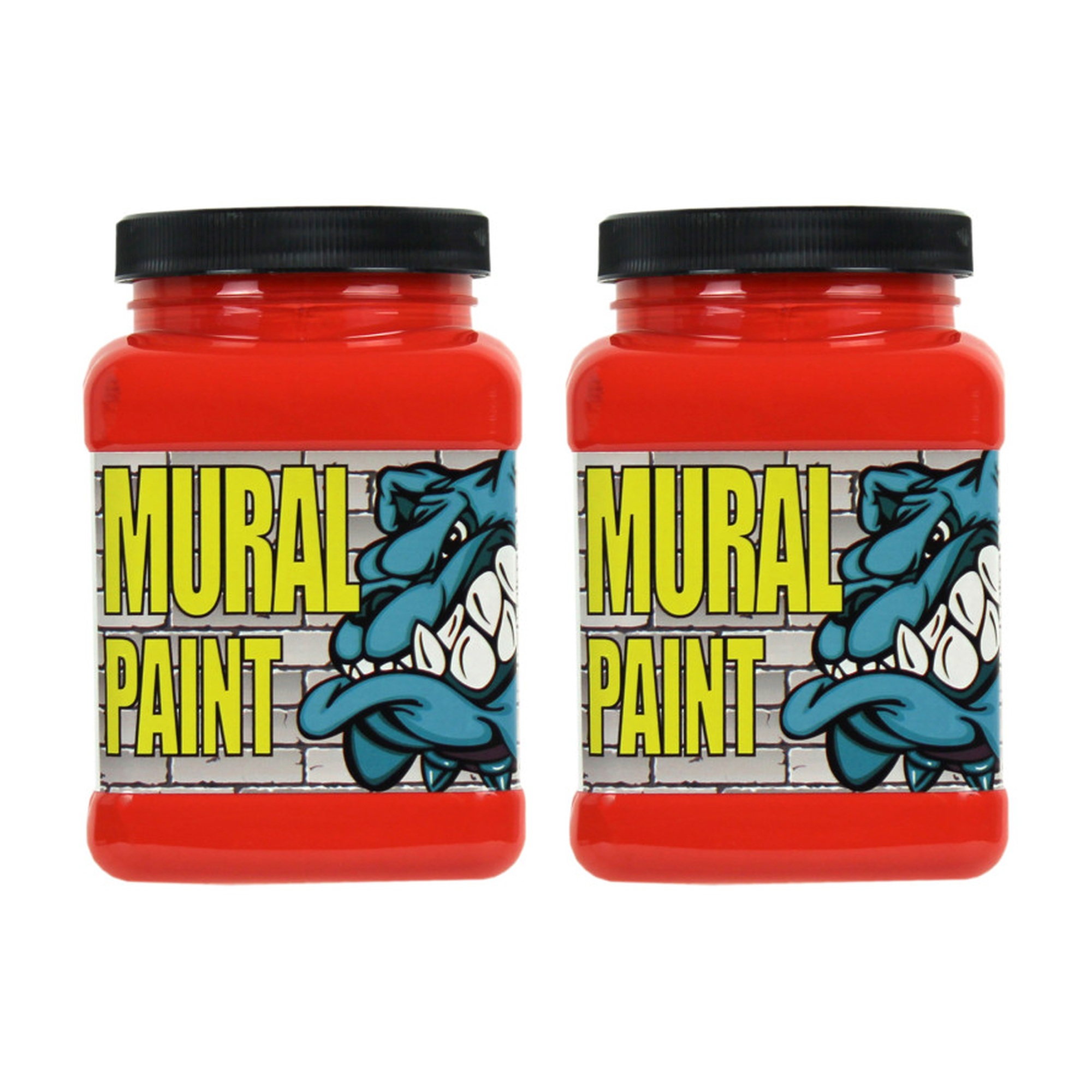 Orange Acrylic Mural Paint, 1-Pint Jars, Pack of 2