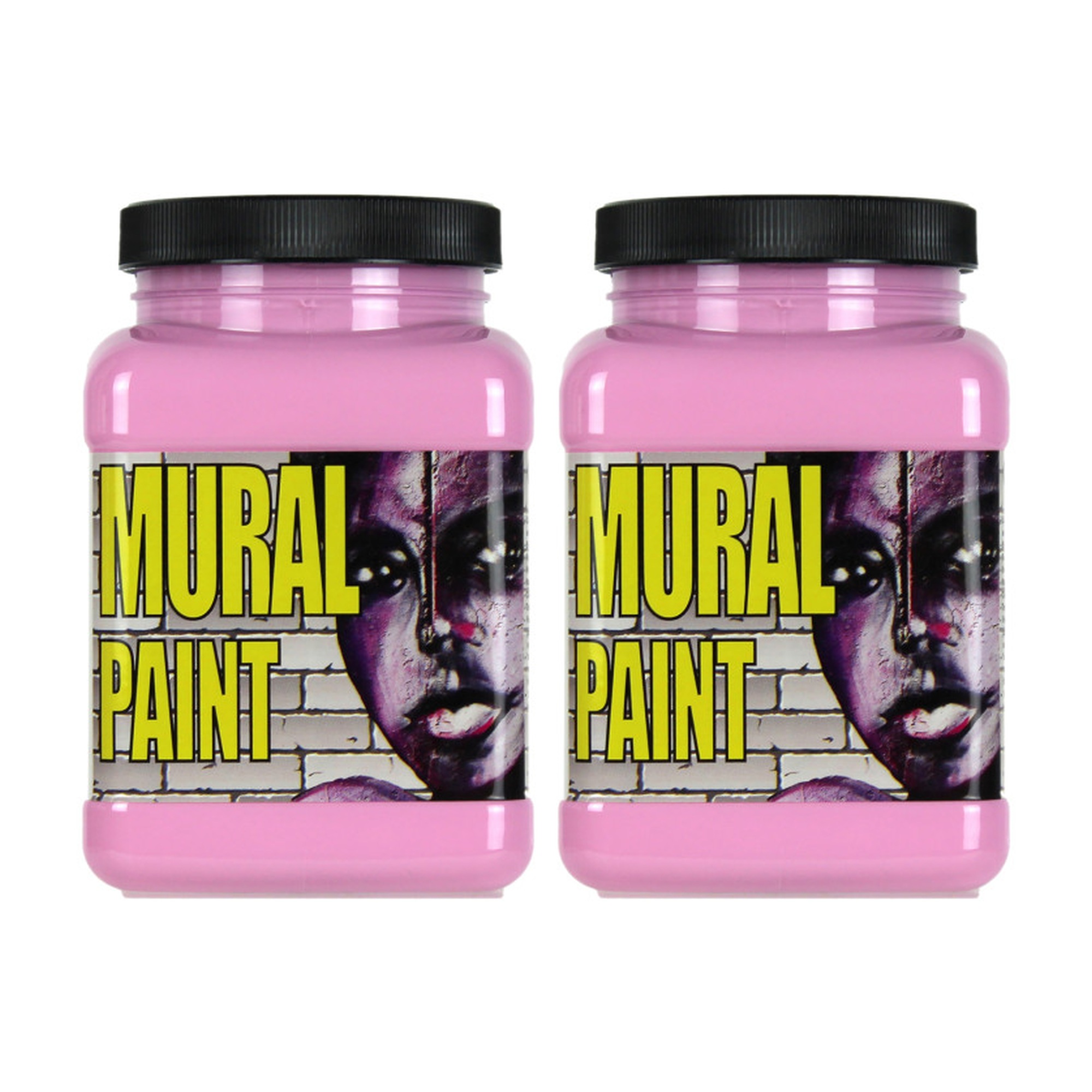 Pink Acrylic Mural Paint, 1 Pint Jars, Pack of 2