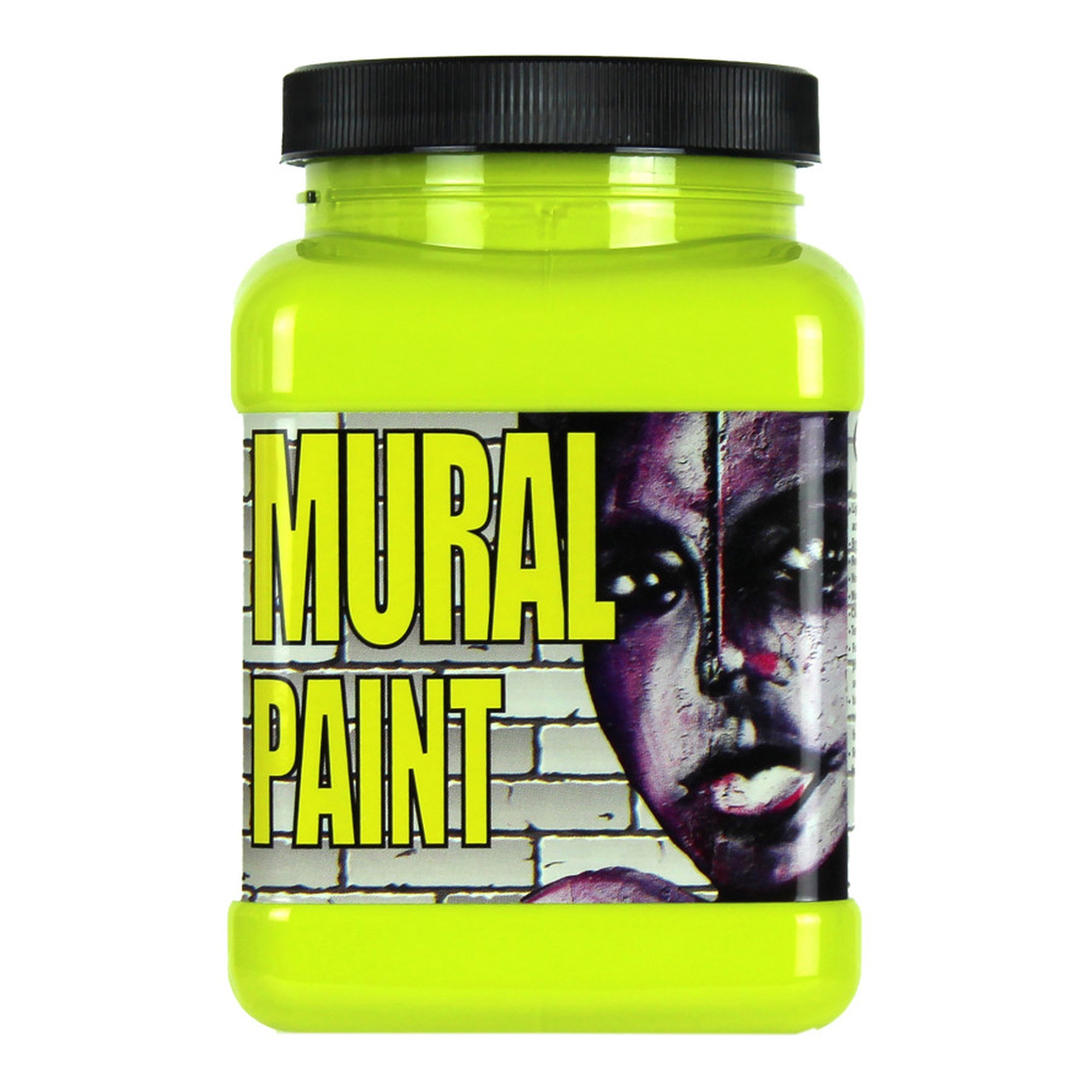Psychedelic Yellow Green Acrylic Mural Paint, Pint