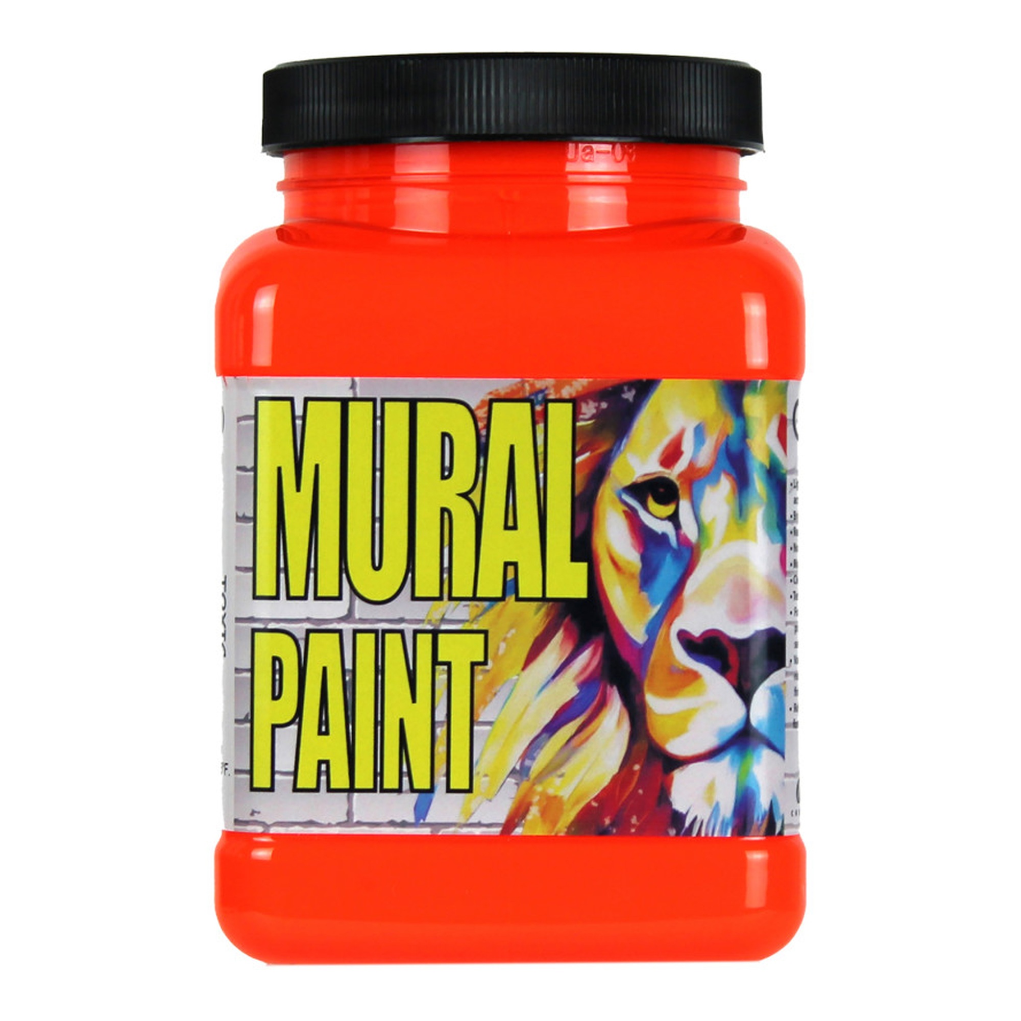 Neon Toxic Orange Acrylic Mural Paint, Pint
