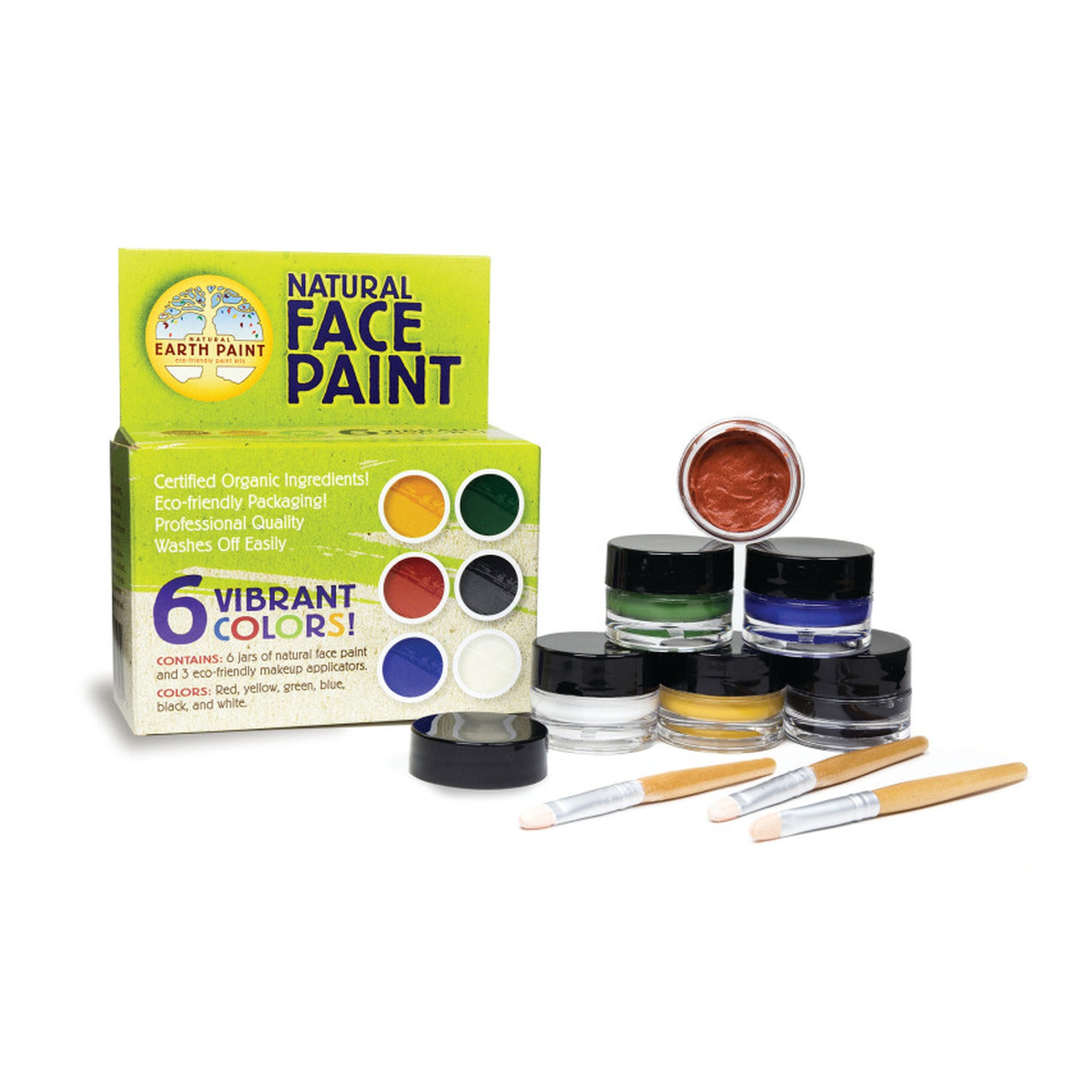 Natural Face Paint Set with Bamboo Applicators