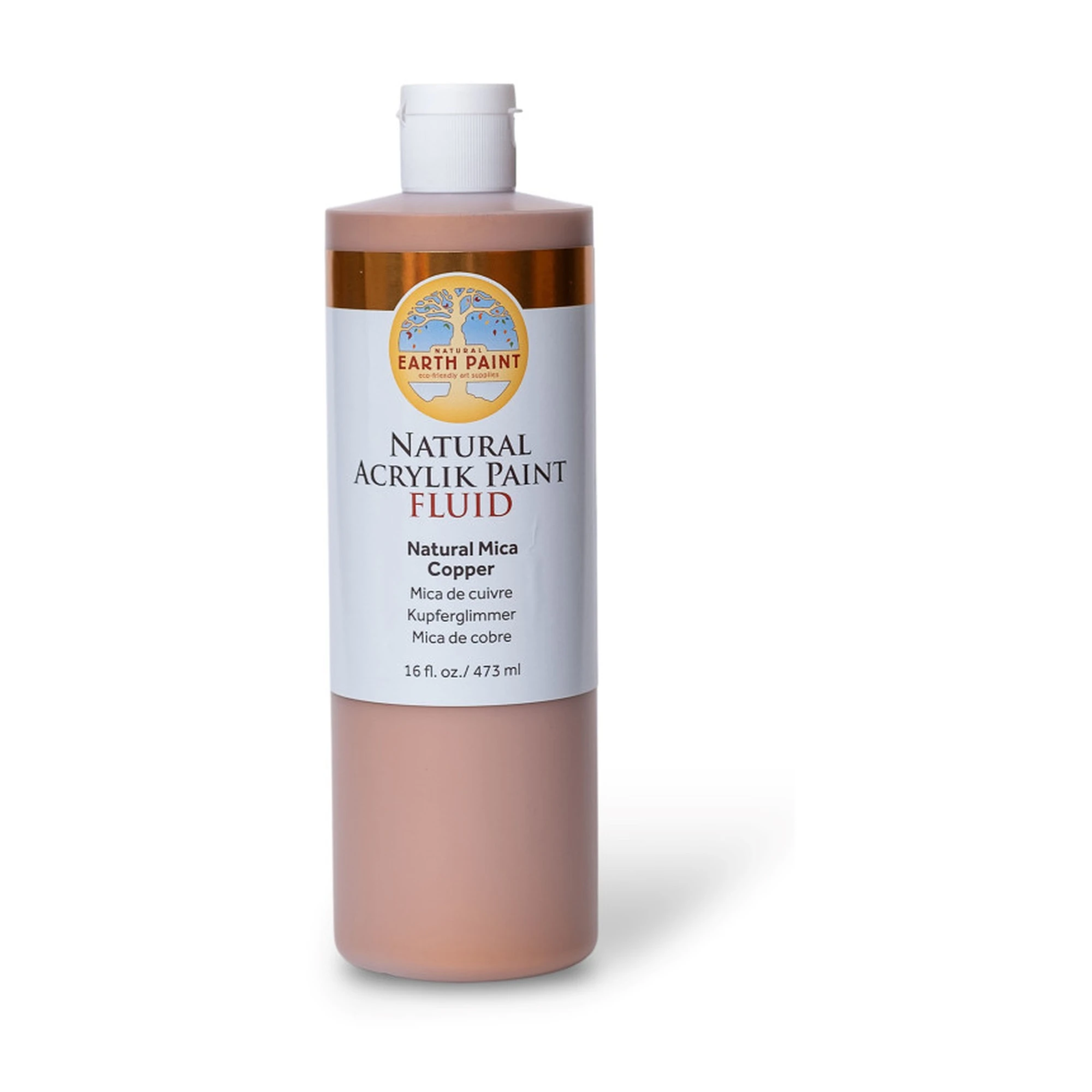 Natural Fluid Acrylik Paint, Copper Mica, 16 oz