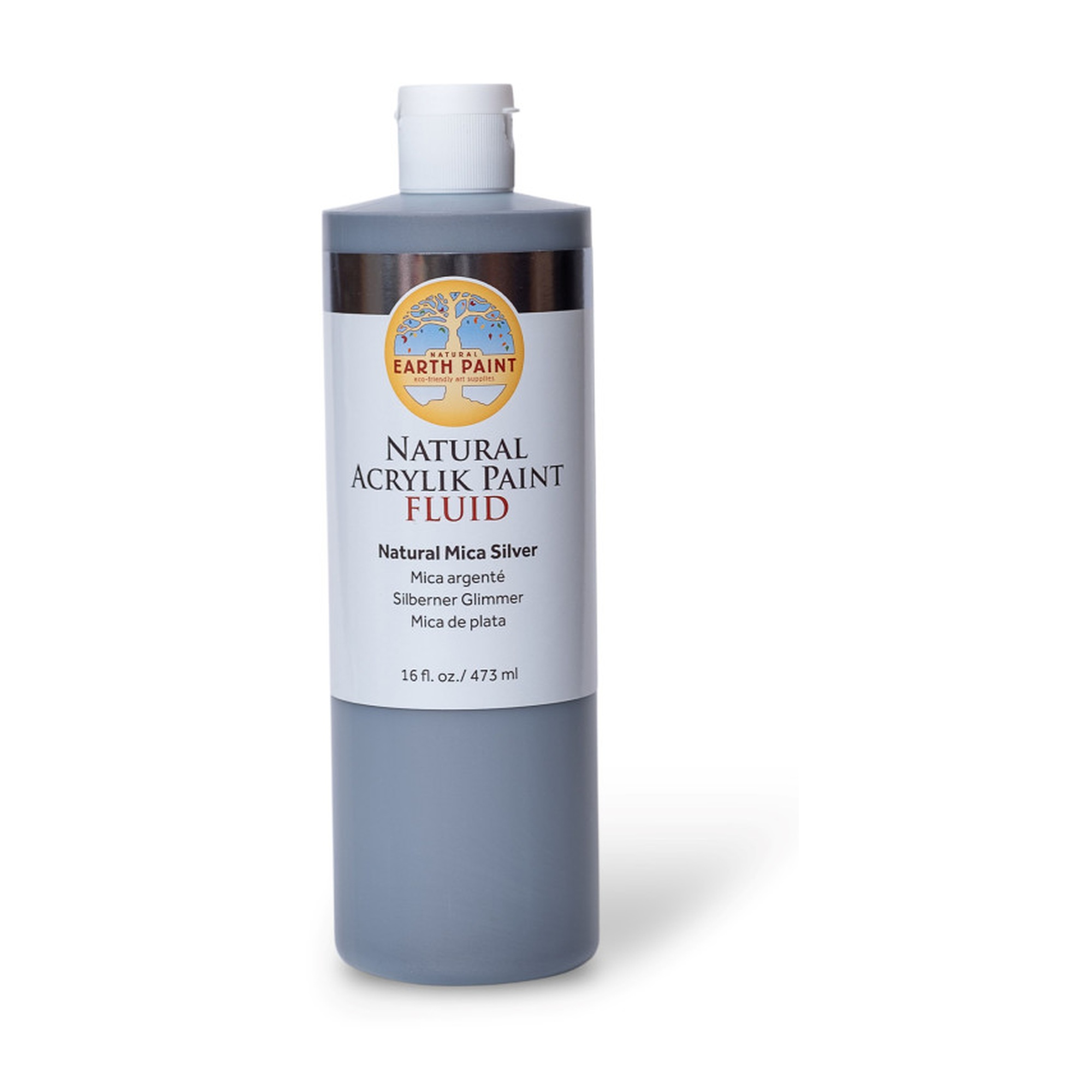 Natural Fluid Acrylik Paint, 16 oz, Silver Mica