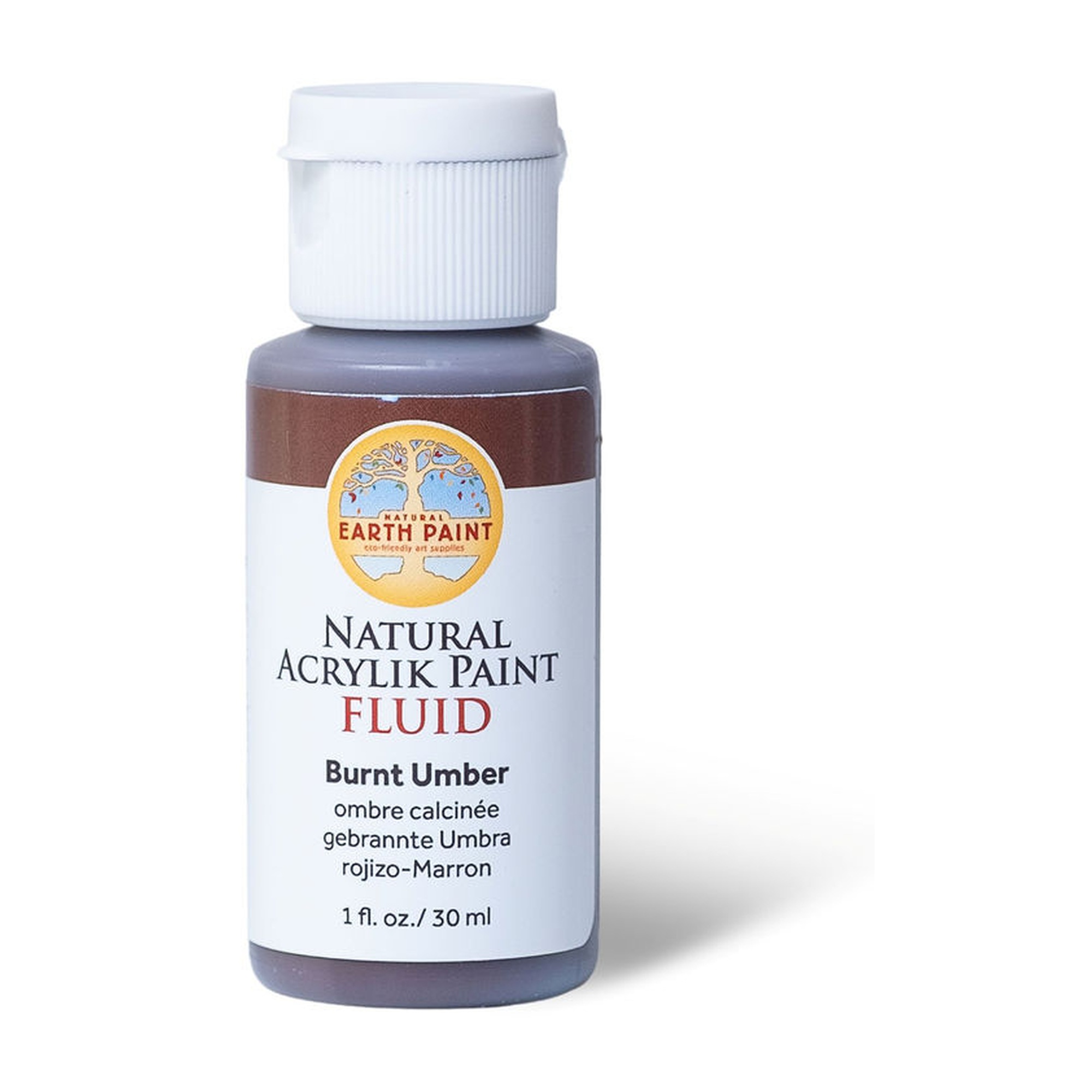 Natural Fluid Acrylik Paint, Burnt Umber, 1 oz
