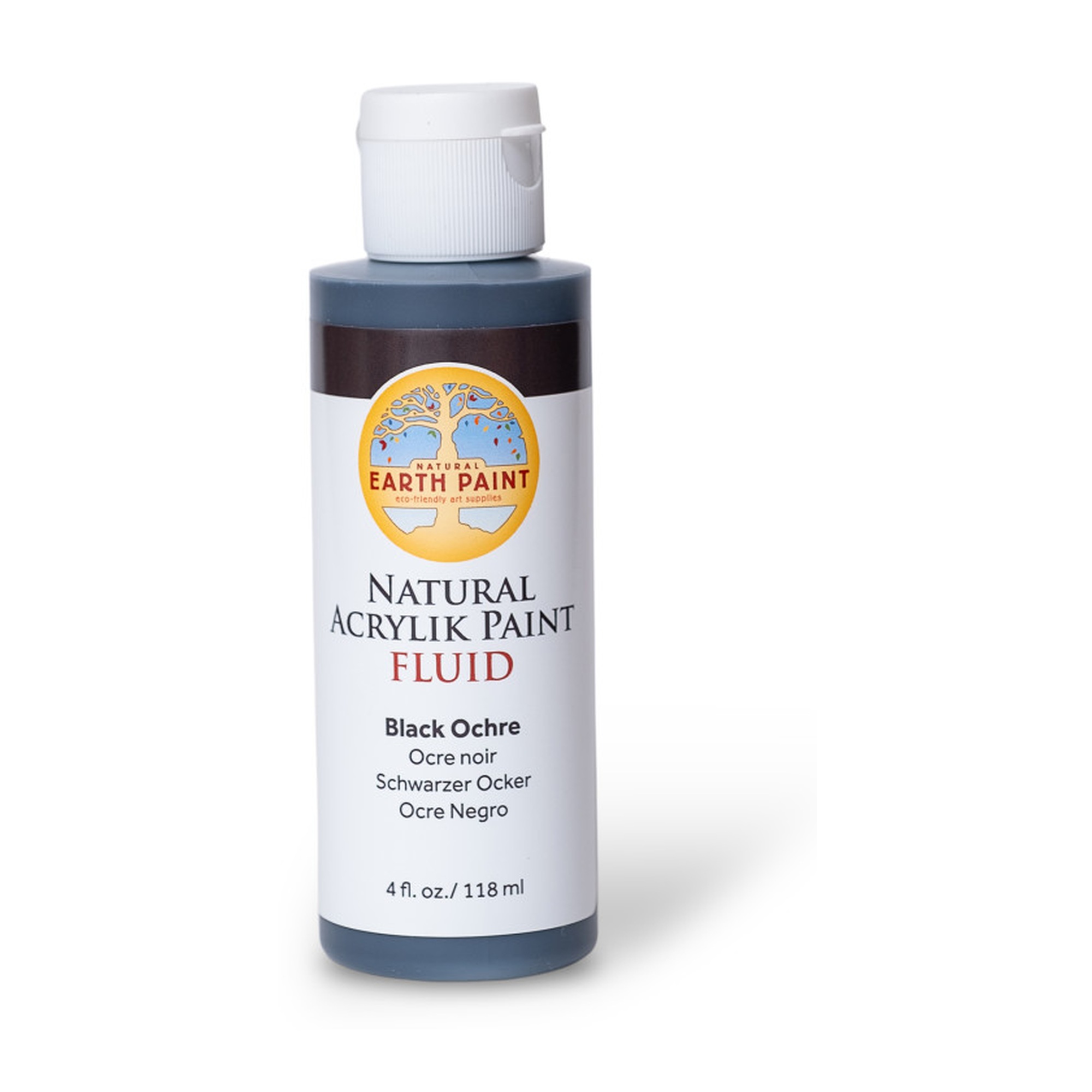 Natural Fluid Acrylic Paint, Black Ochre, 4 oz