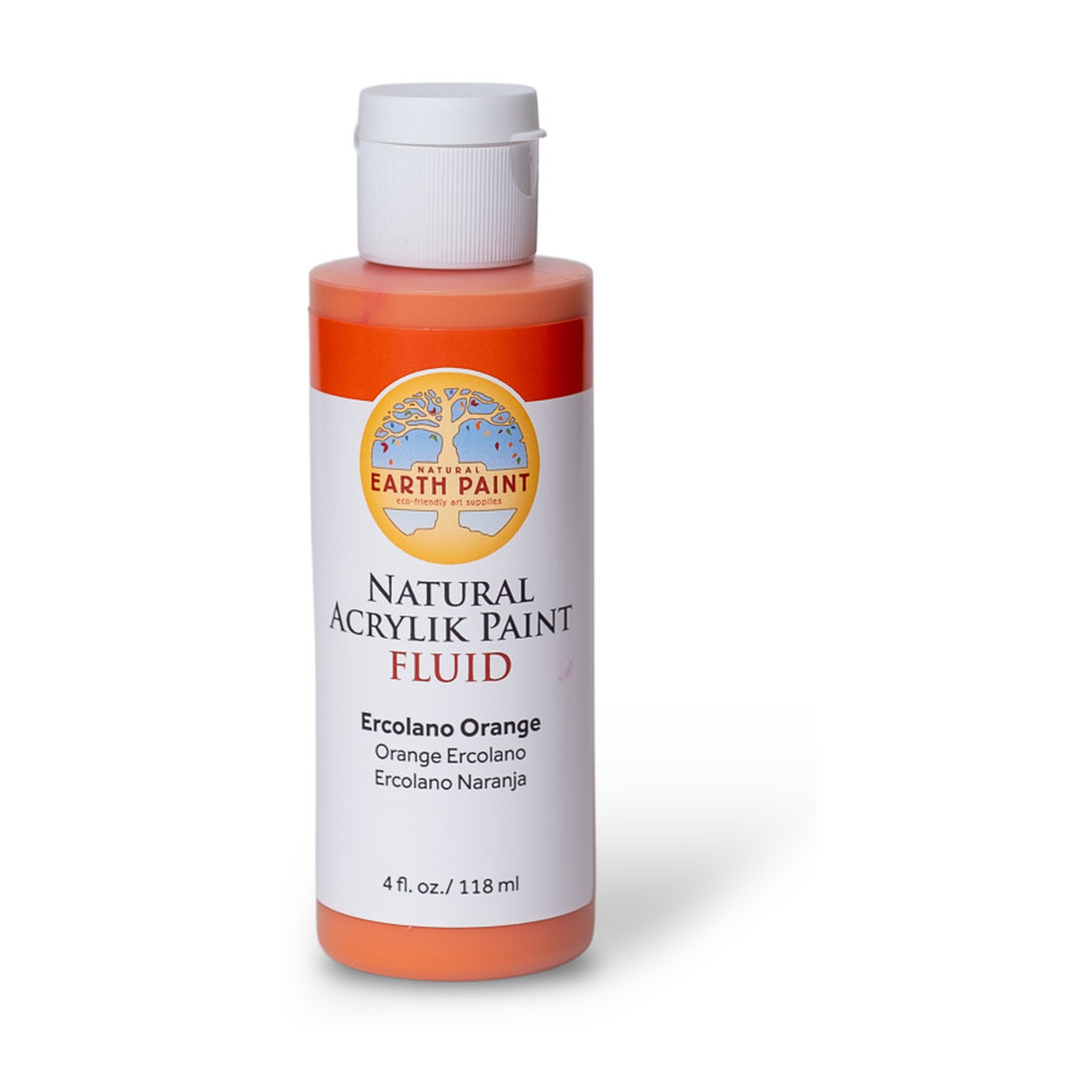 Plant-Based Fluid Acrylik Paint, 4 oz, Ercolano Orange