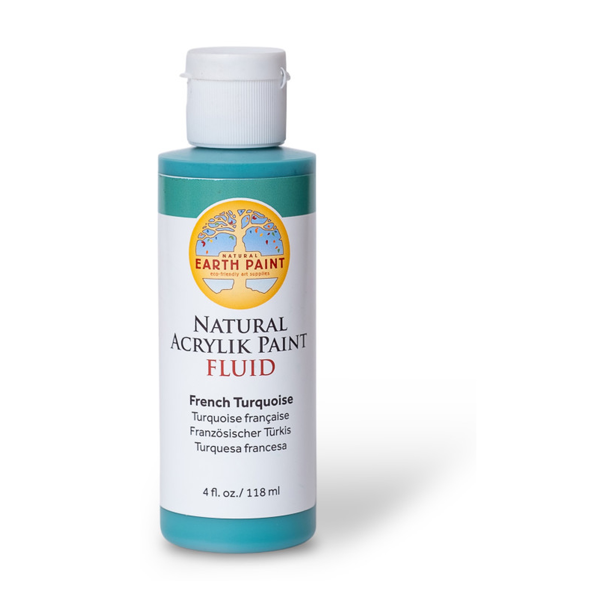 Natural Fluid Acrylik Paint, French Turquoise, 4 oz