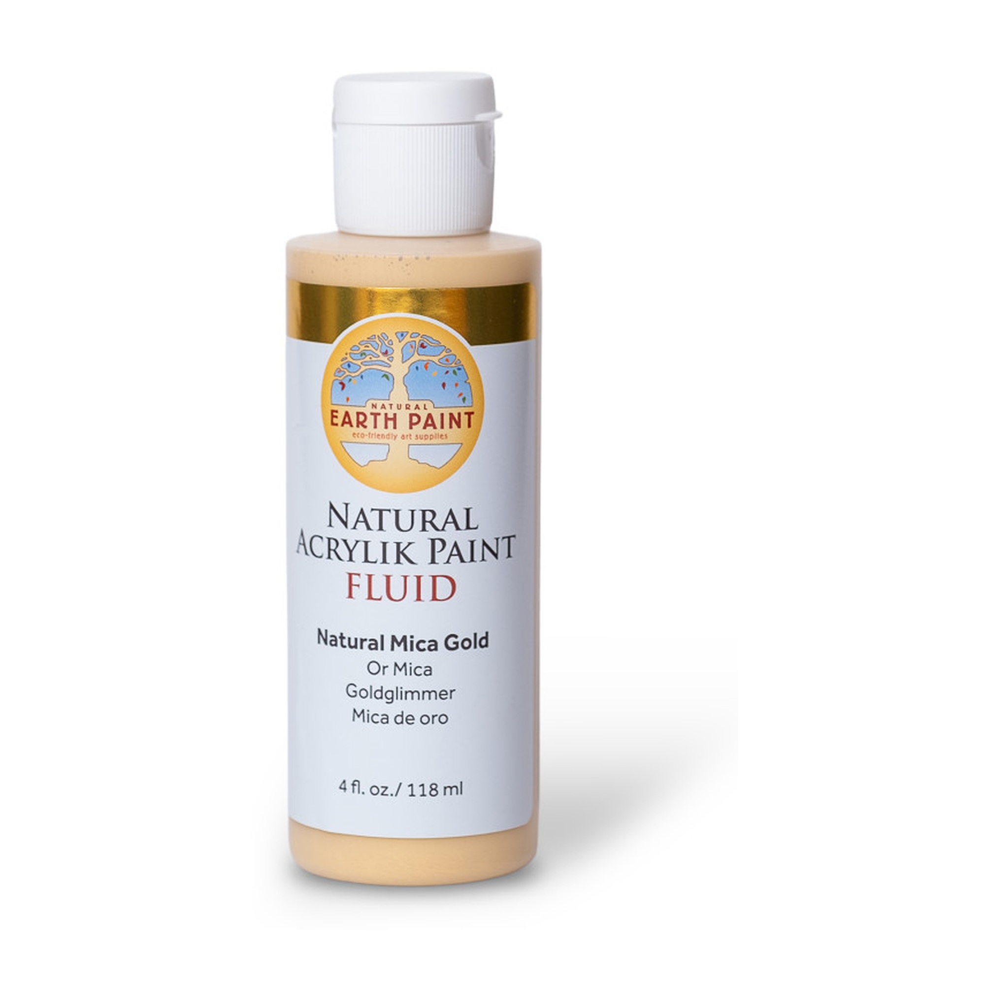 Natural Fluid Acrylik Paint, Gold Mica, 4 oz