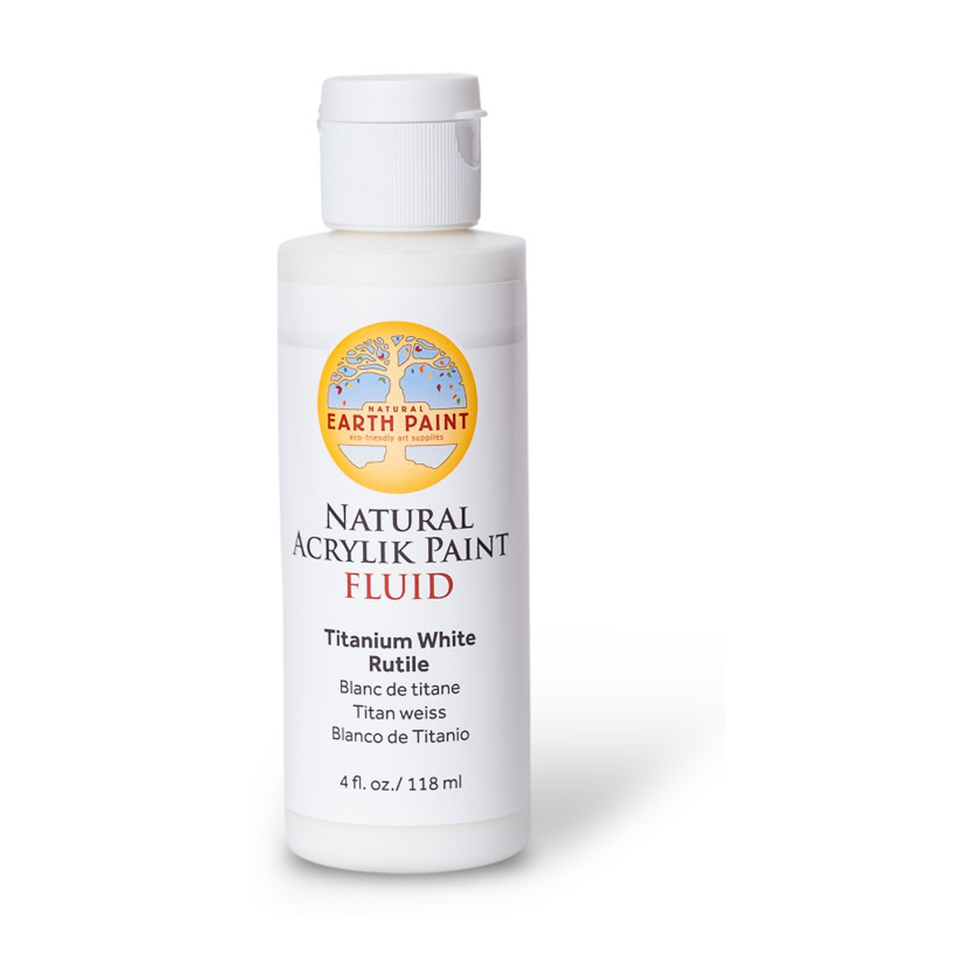 Natural Fluid Acrylik Paint, Titanium White Rutile, 4 oz