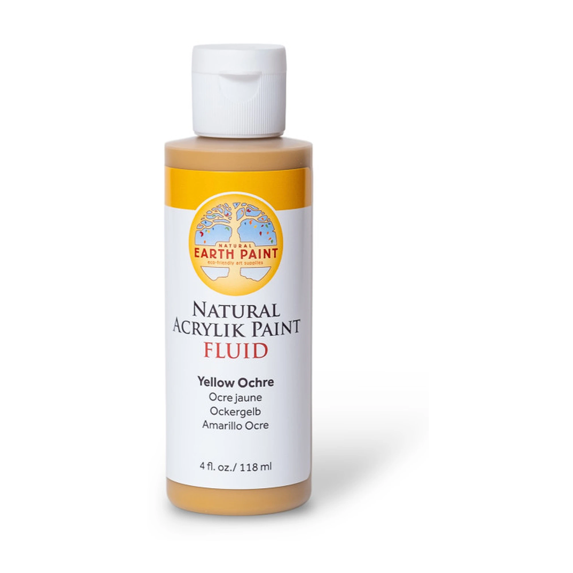 Natural Fluid Acrylik Paint, Yellow Ochre, 4 oz