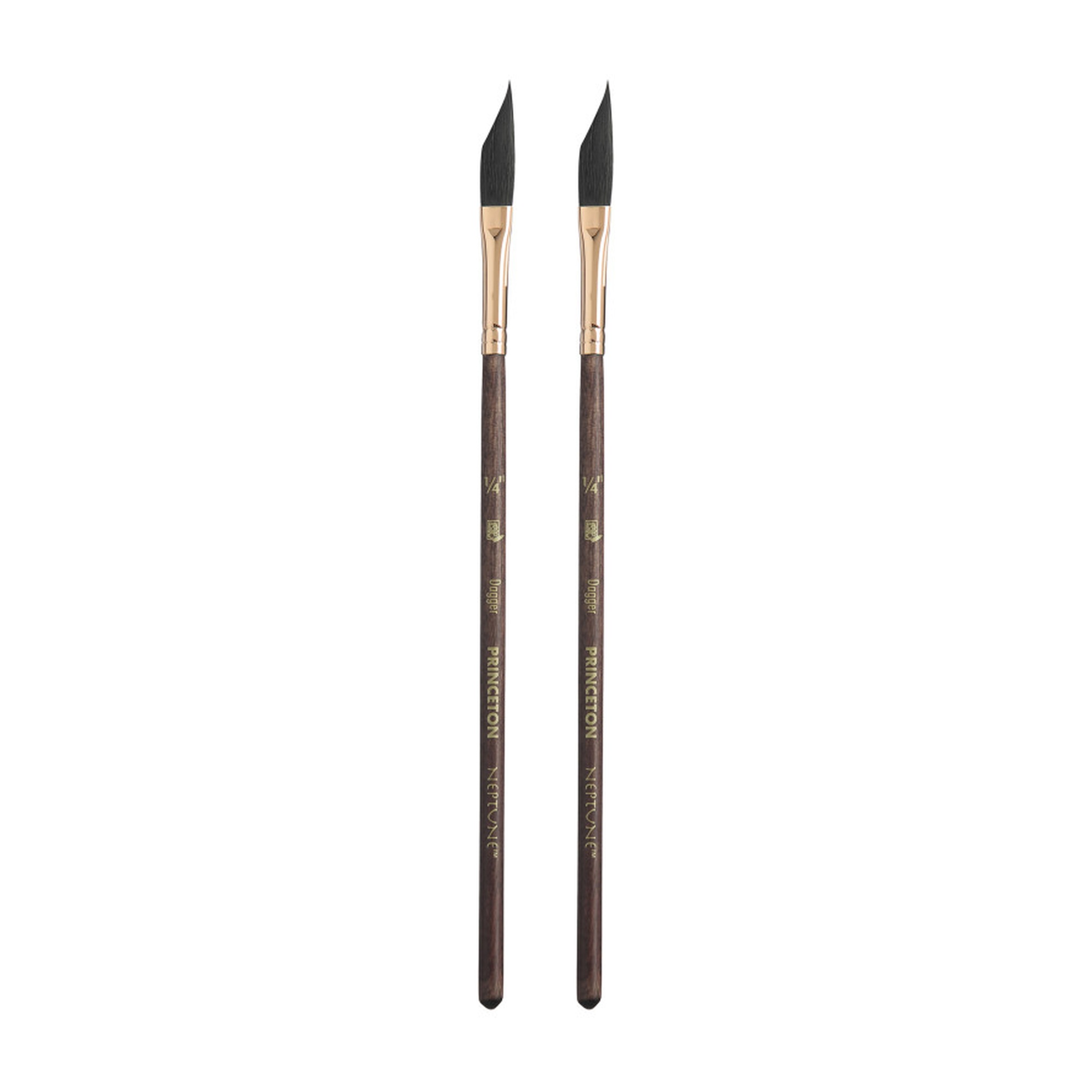 Synthetic Dagger Watercolor Brush, 1/4 in., Dark Wood Handle, 2-Pack