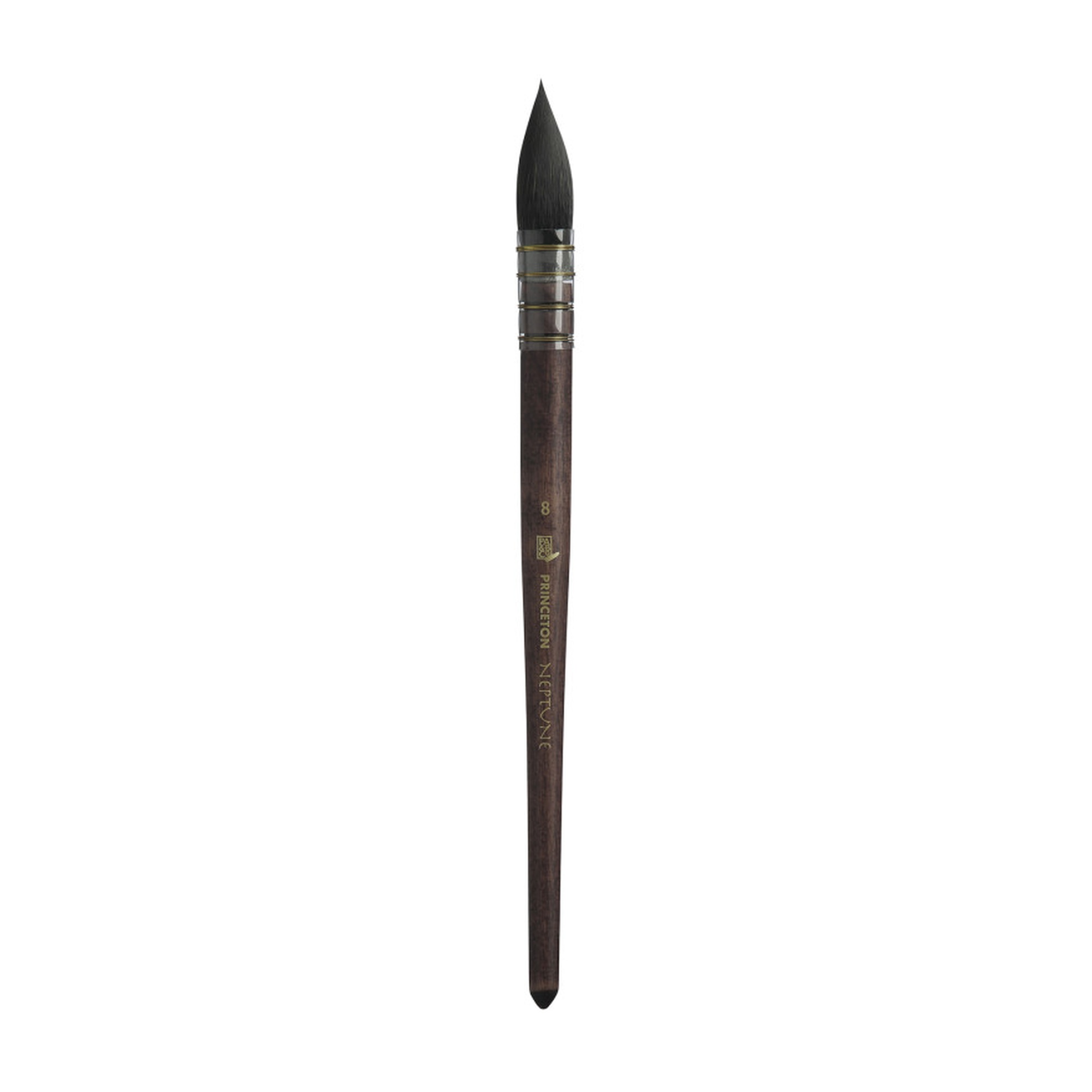 Synthetic Bristle Short Handle Watercolor Quill Brush, Size 8