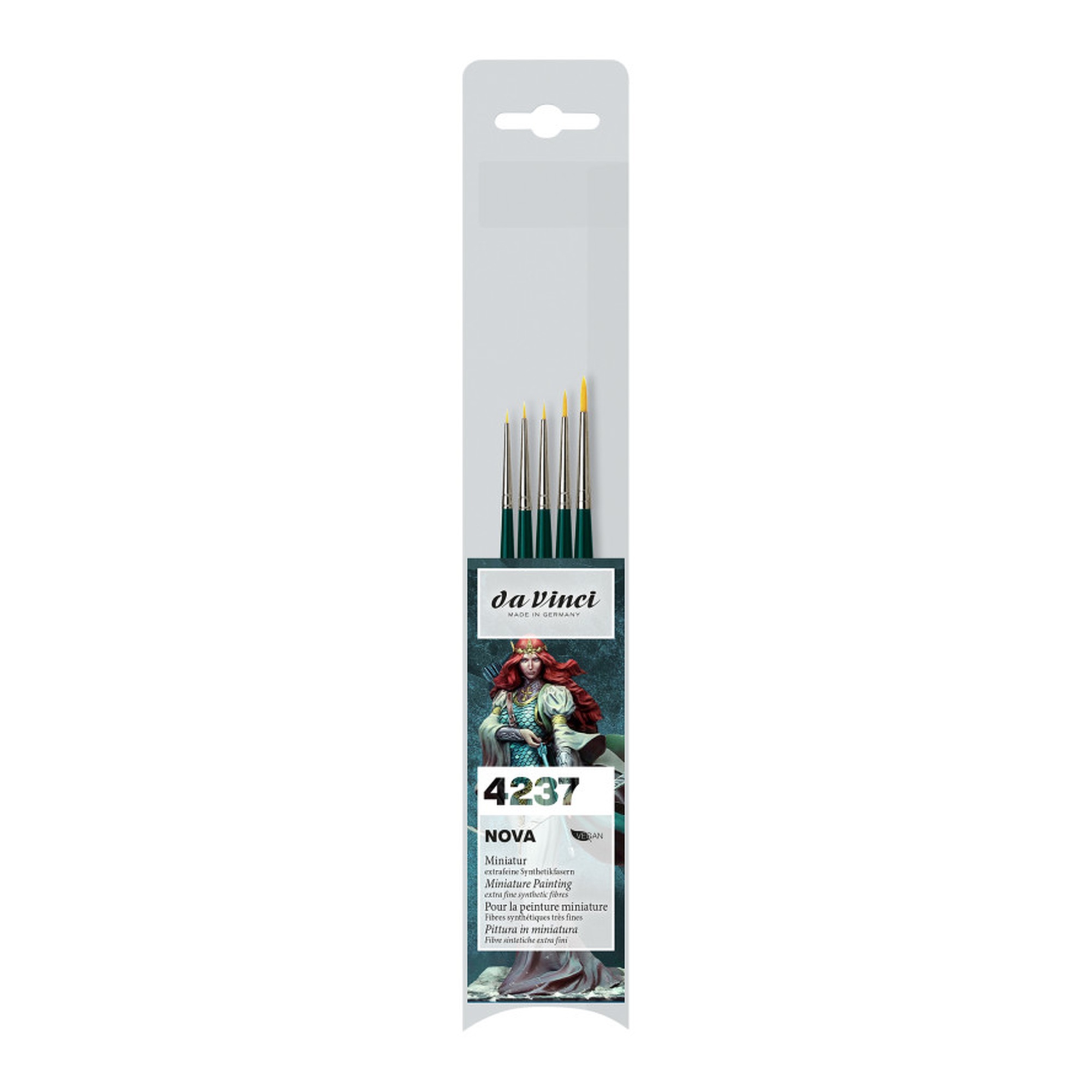Miniature Synthetic Round Paint Brush Set, 5 Brushes