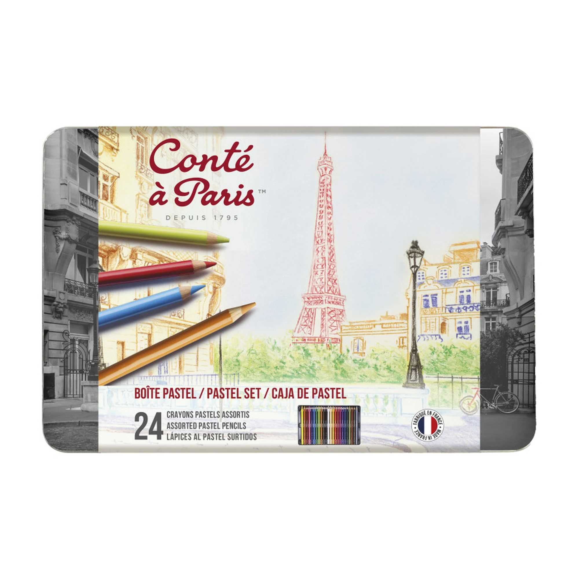 Assorted Pastel Pencil Set, 24 Colors