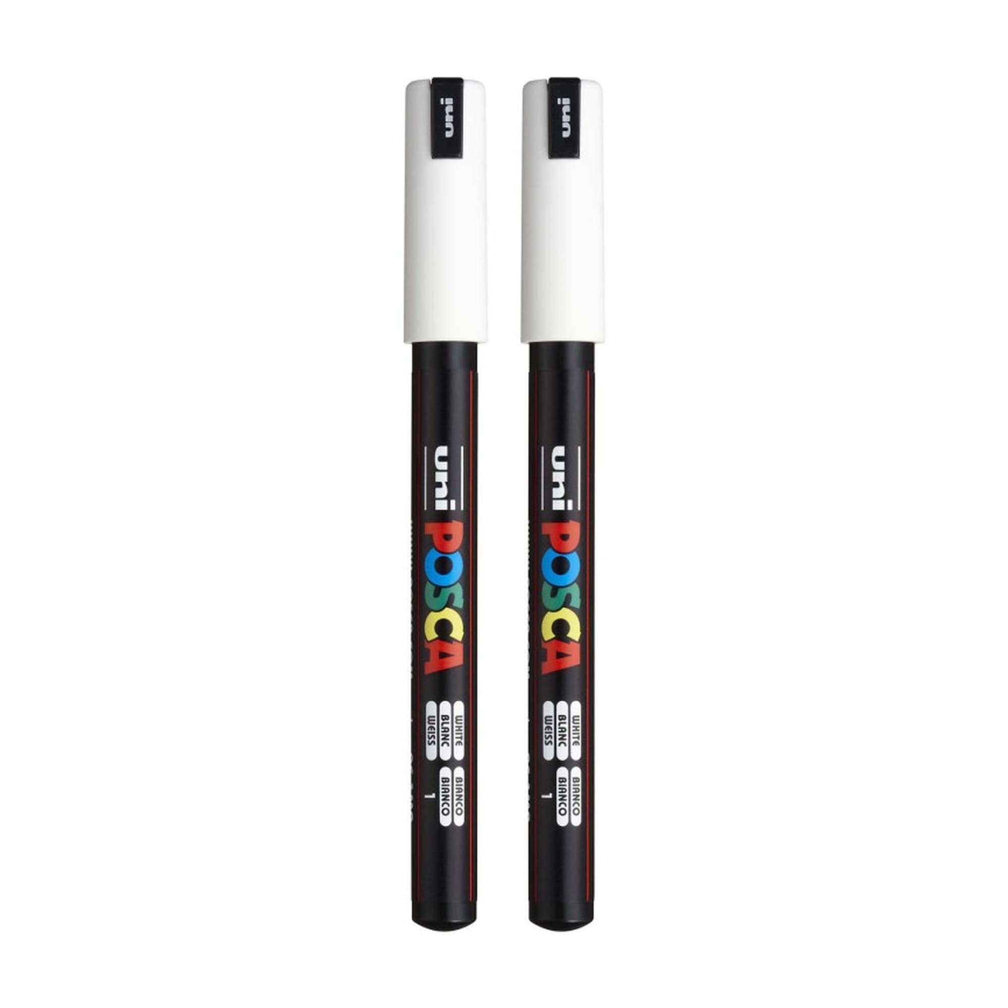 Extra-Fine White Paint Markers, 0.7 mm Pin Tip, 2-Pack