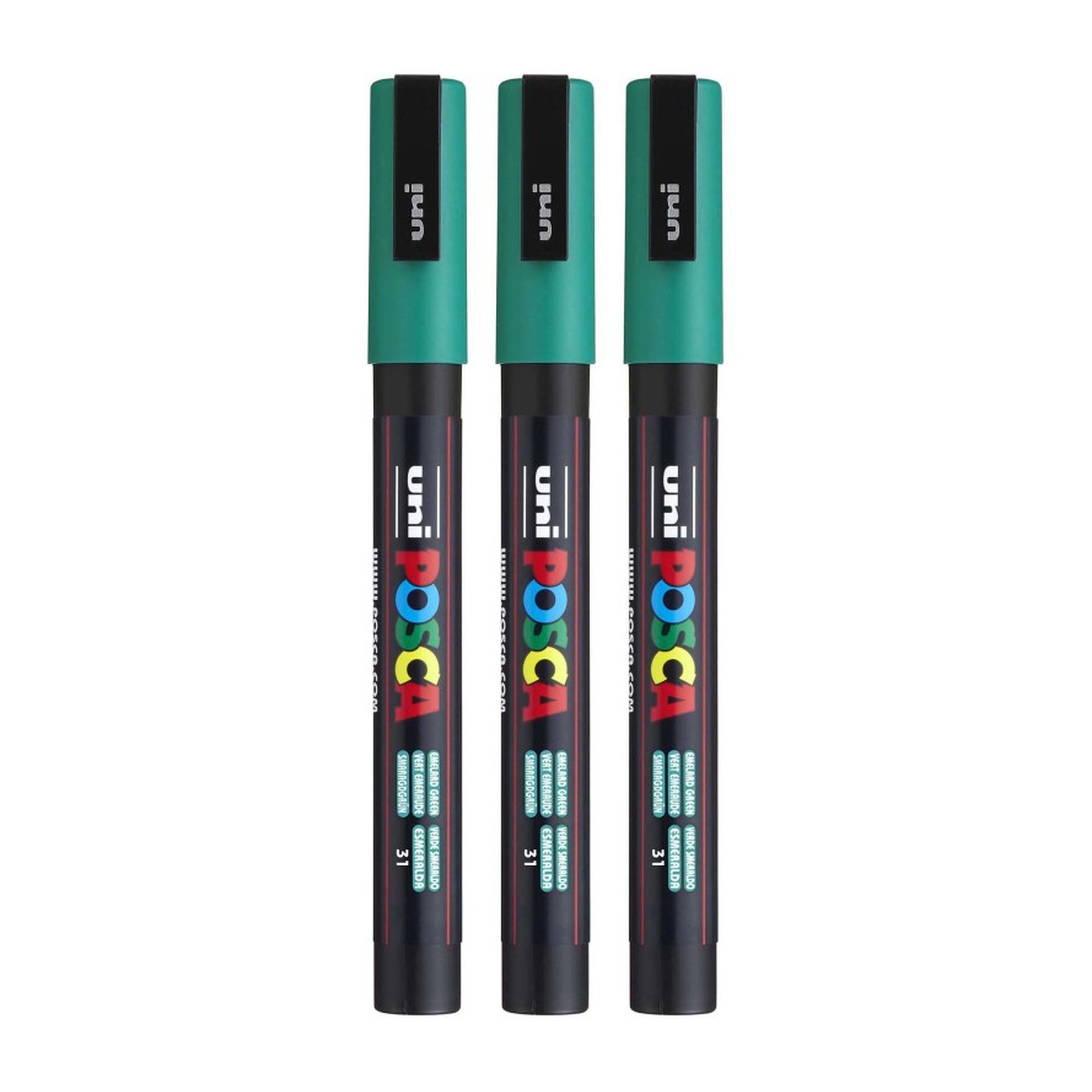 Fine Bullet Tip Paint Markers, Emerald Green, Pack of 3
