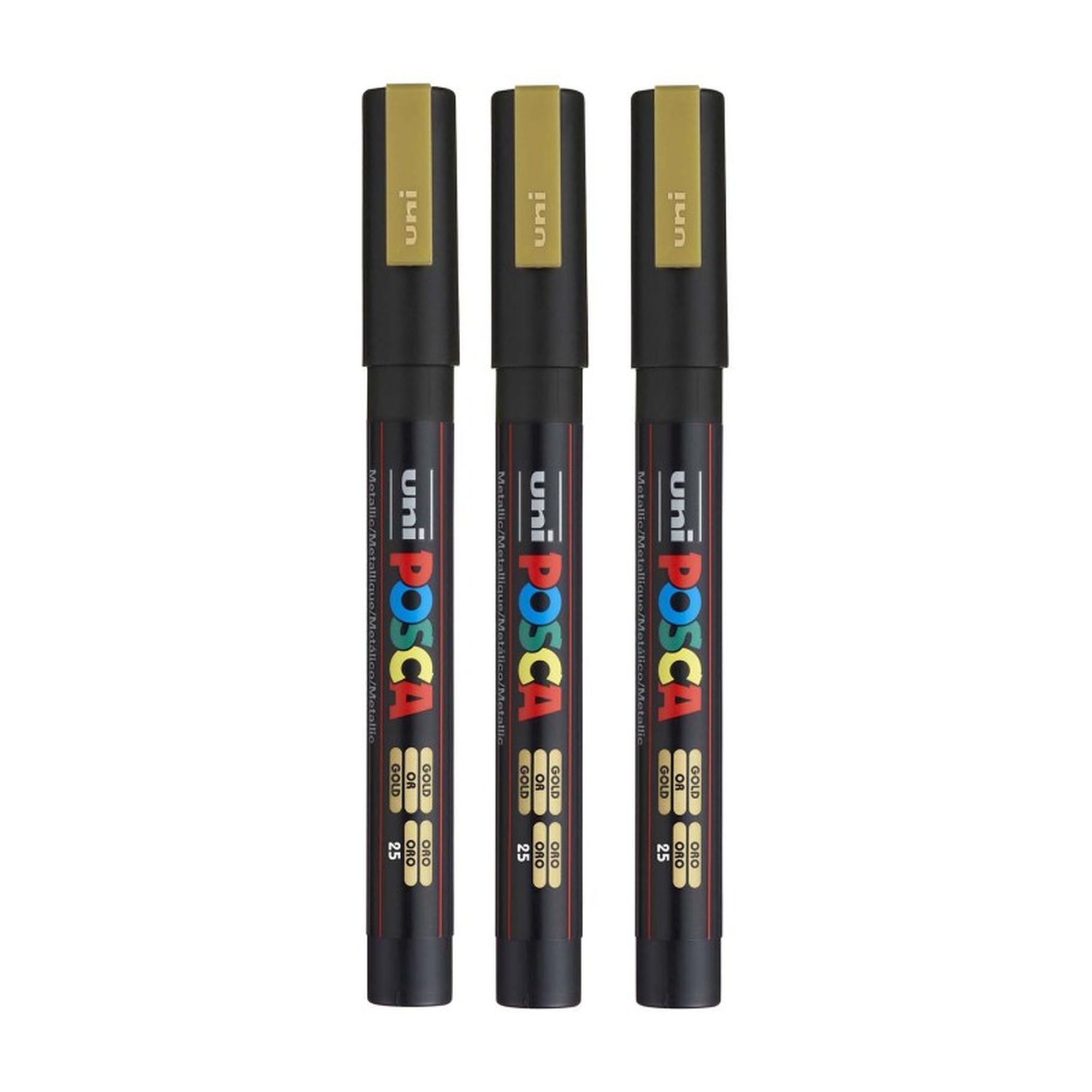Gold Fine Bullet Tip Paint Markers, Pack of 3