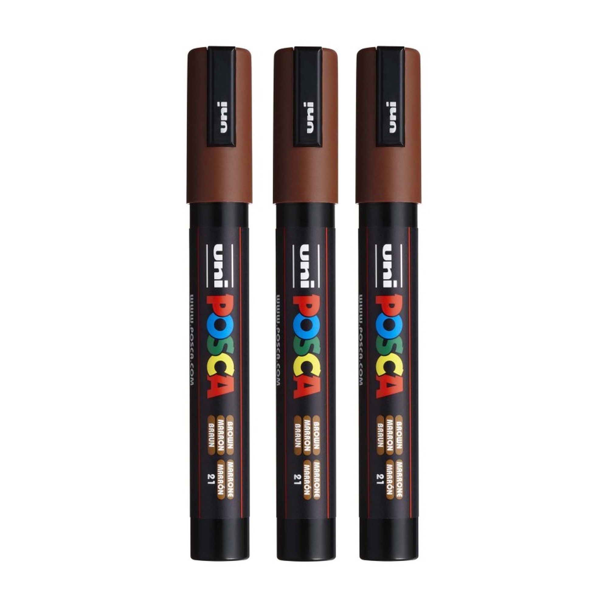 Medium Bullet Tip Brown Paint Markers, Pack of 3