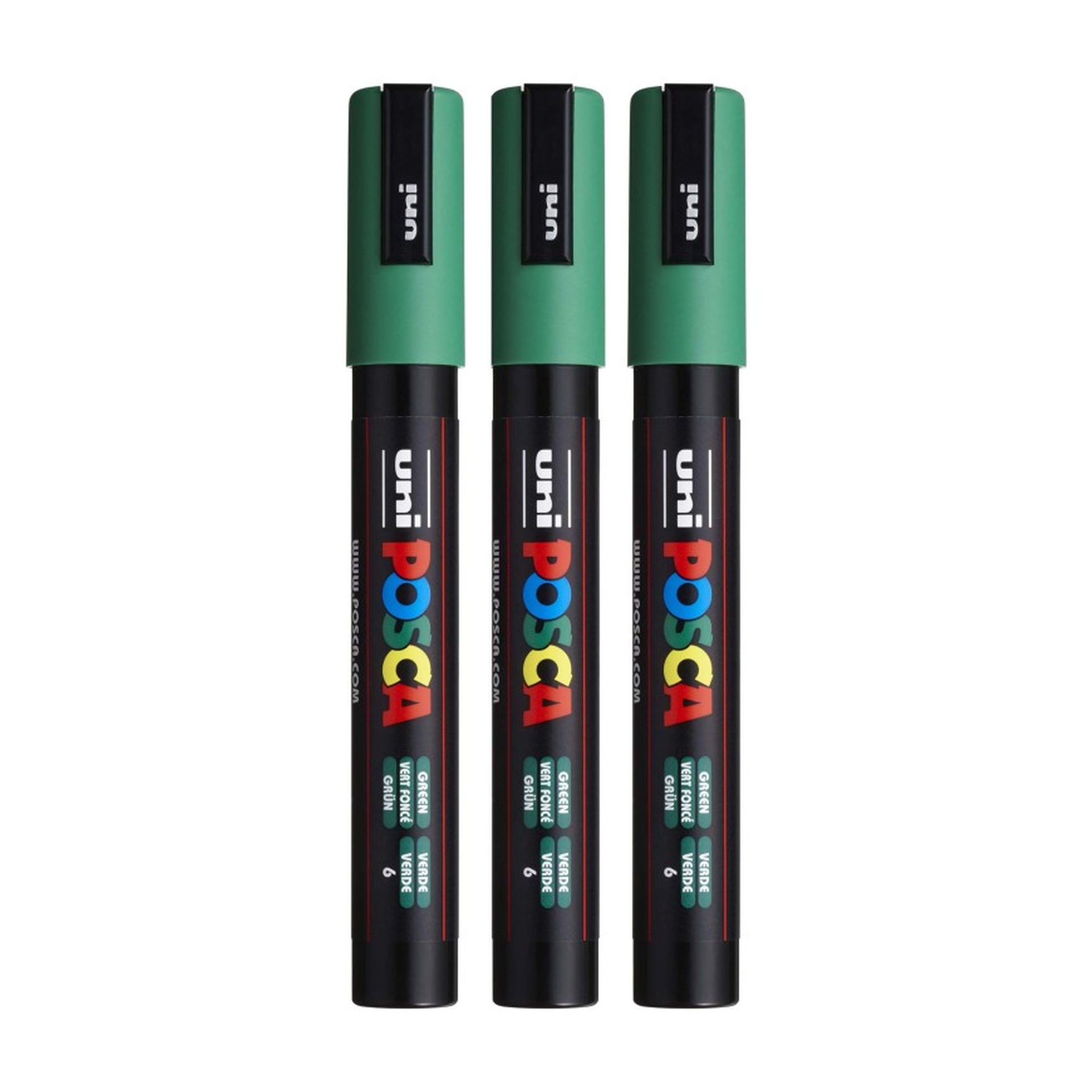 Green Medium Bullet Tip Paint Markers, Pack of 3