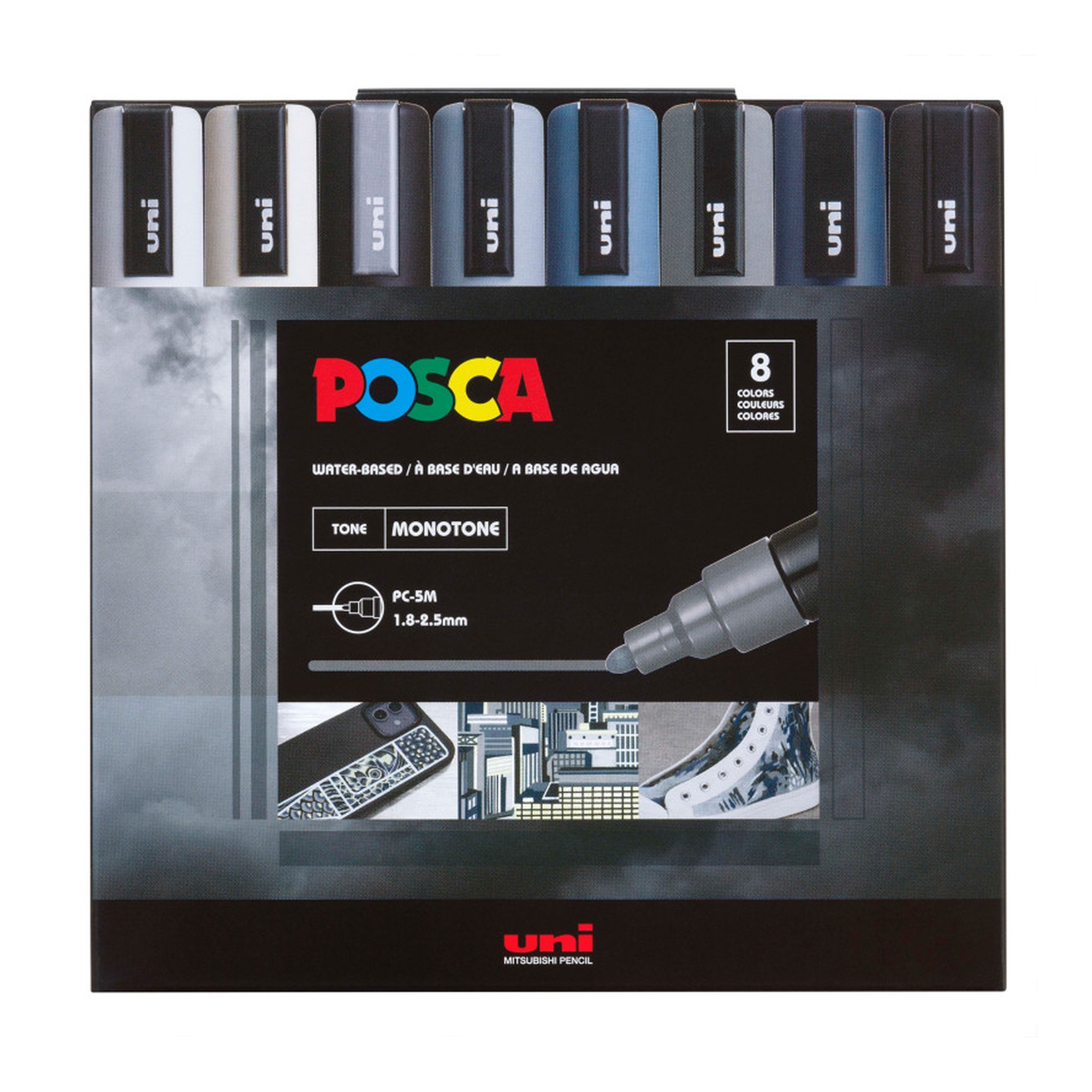 Monotone Medium Bullet Tip Paint Marker Set, 8 Markers