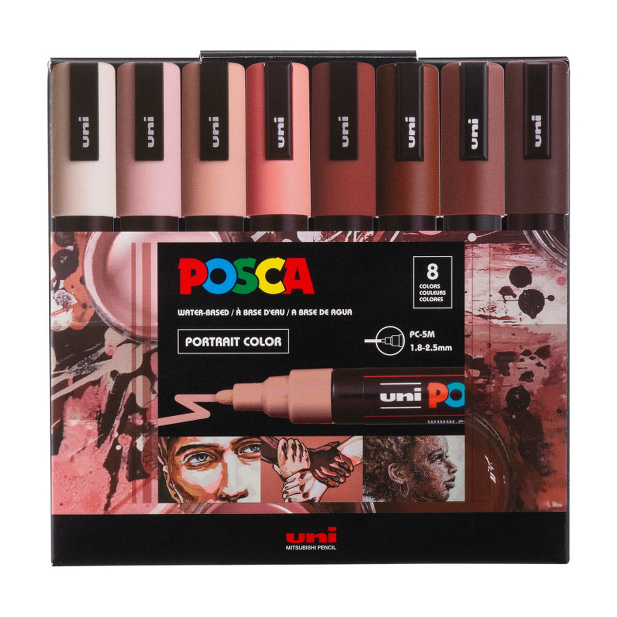 Medium Bullet Tip Paint Markers, Portrait Colors, Set of 8